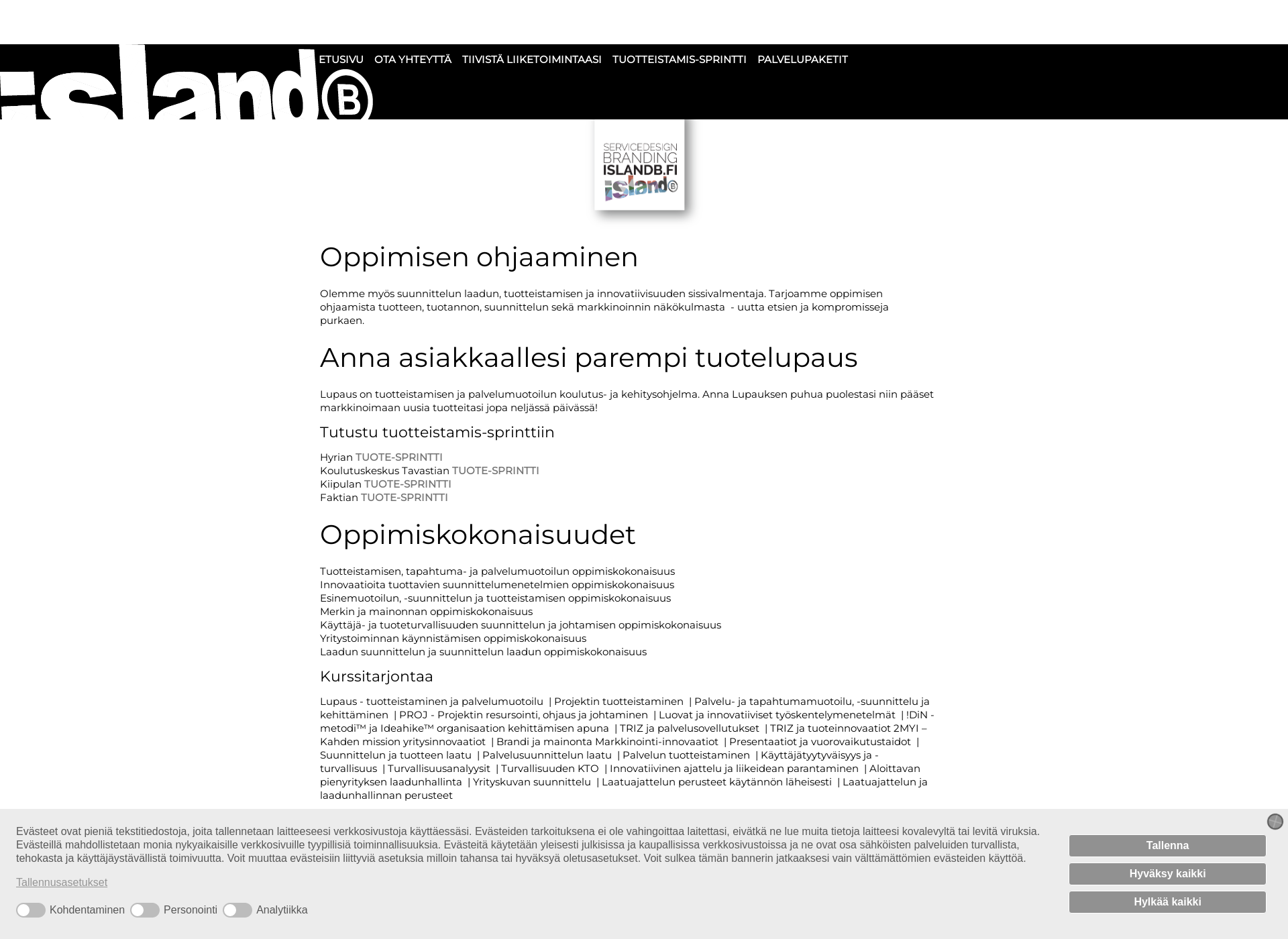Skärmdump för opin.fi