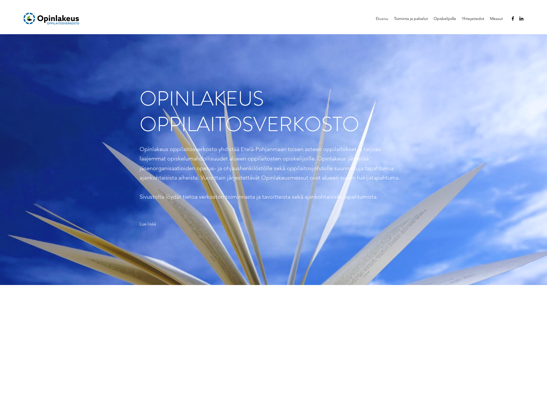 Skärmdump för opinlakeus.fi