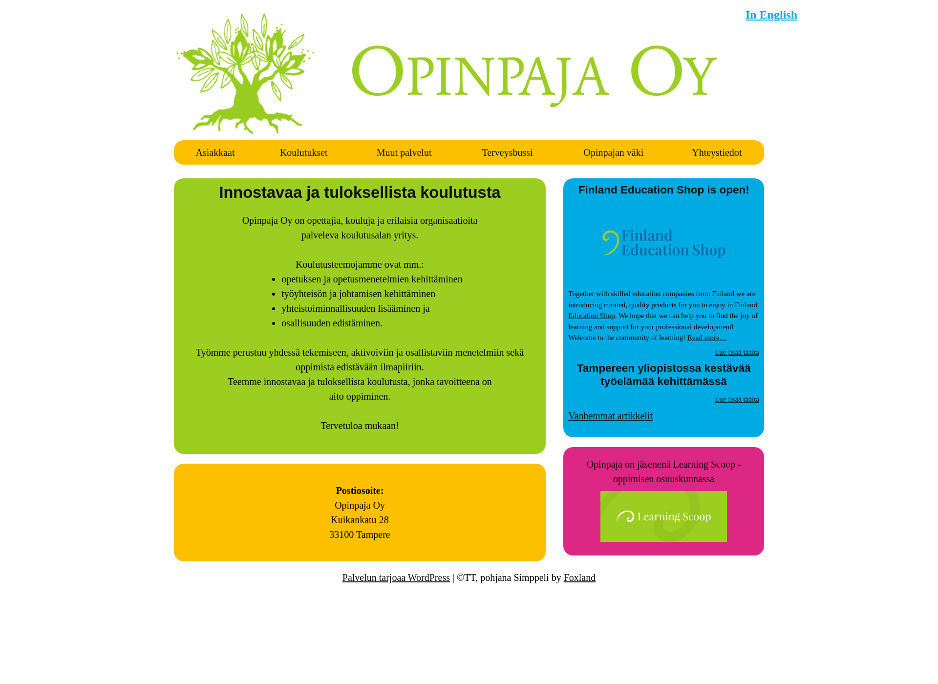 Screenshot for opinpaja.fi