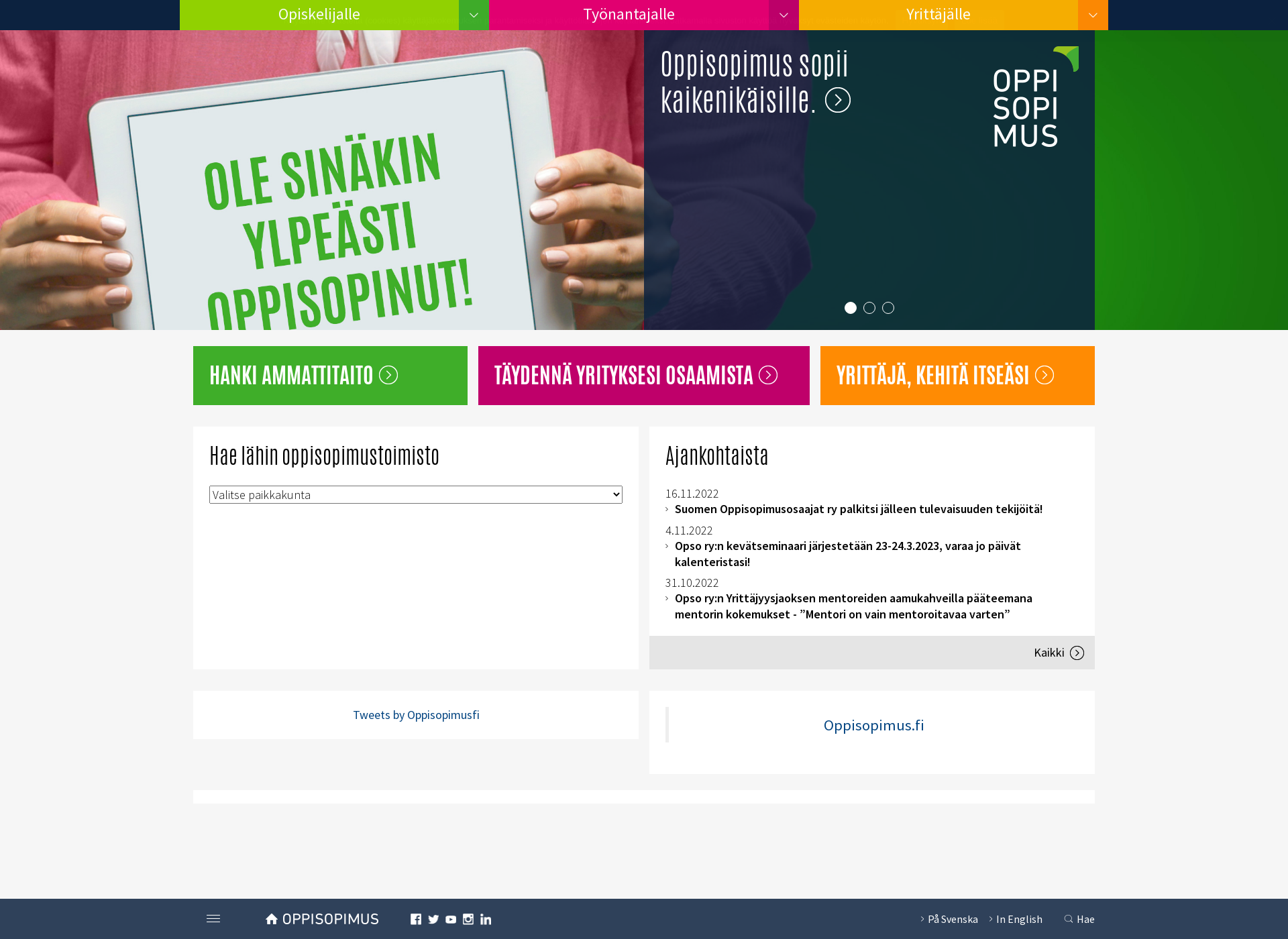 Screenshot for oppisopimus.fi