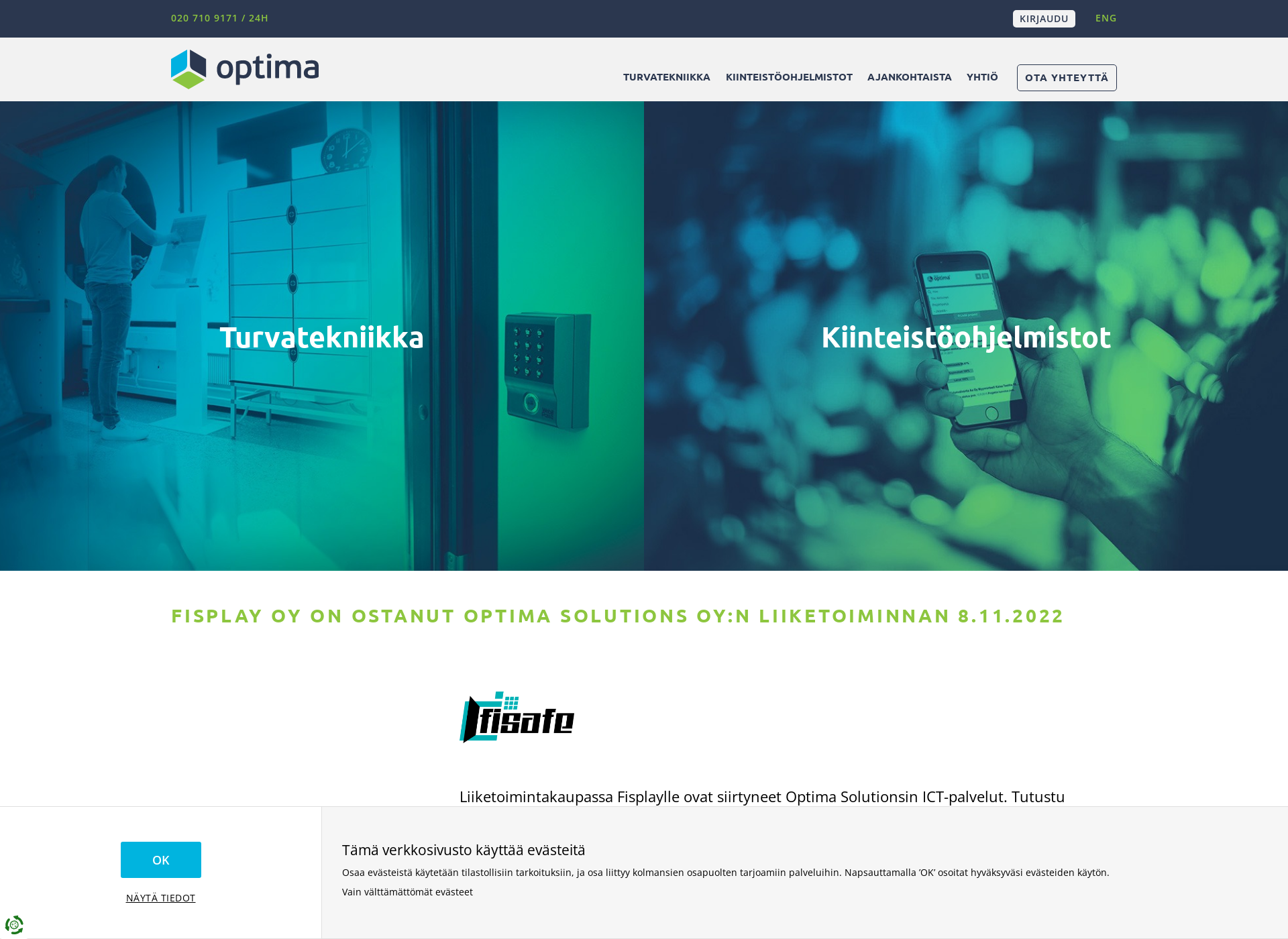 Screenshot for optima.fi