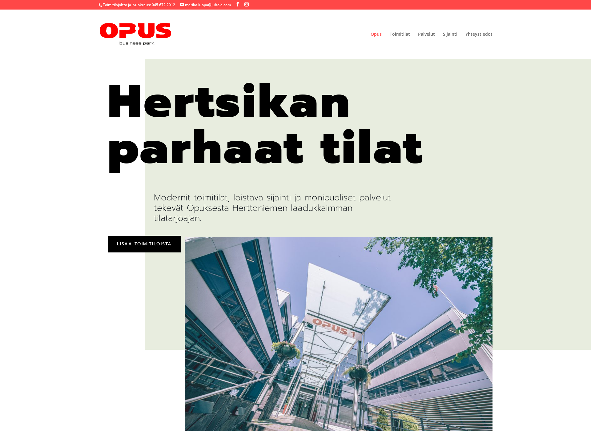 Screenshot for opusbusinesspark.fi