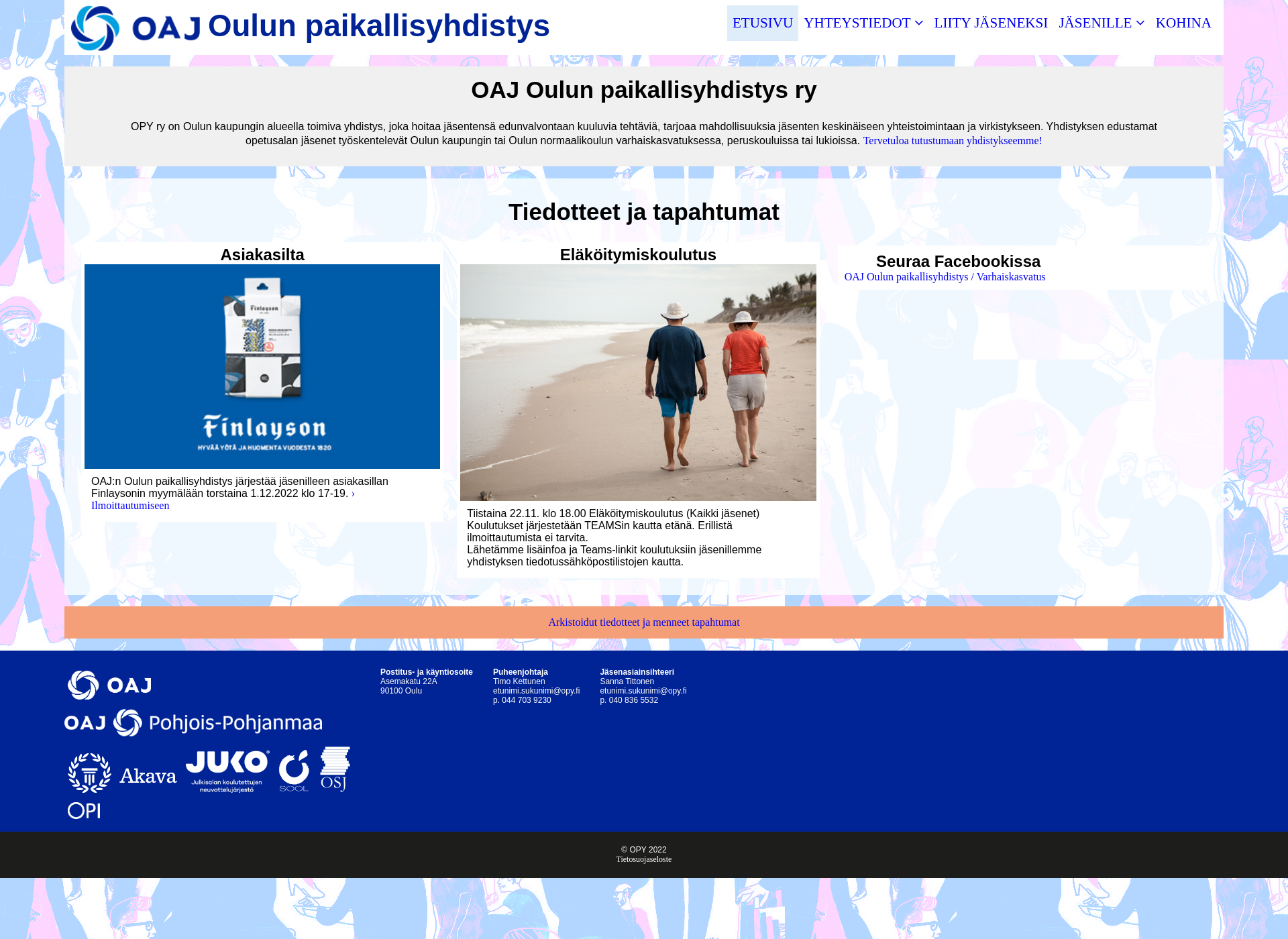 Skärmdump för opy.fi