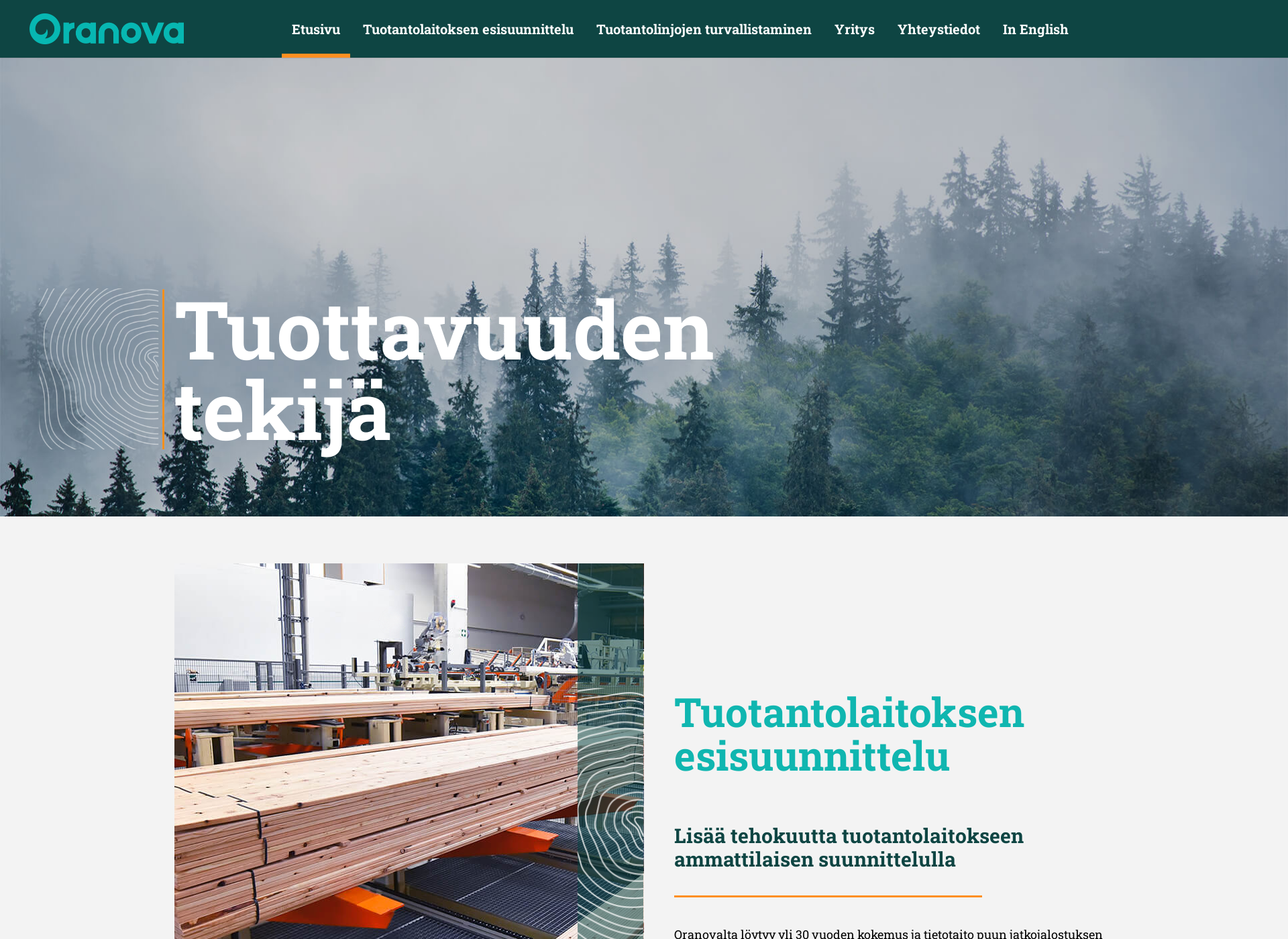 Skärmdump för oranova.fi