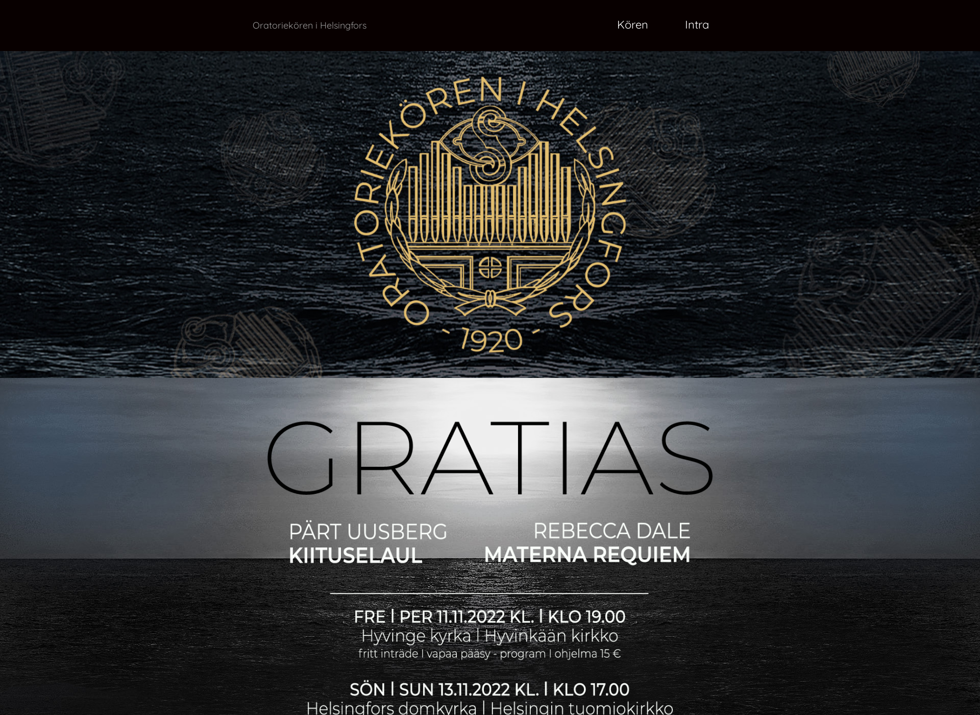 Screenshot for oratoriekoren.fi