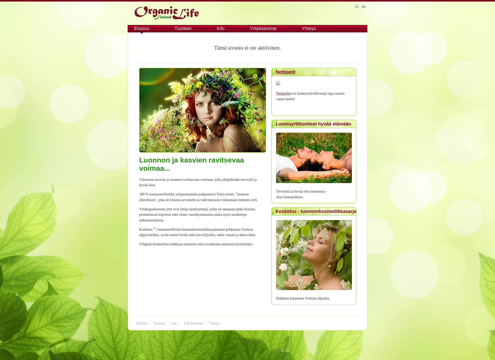 Screenshot for organiclife.fi