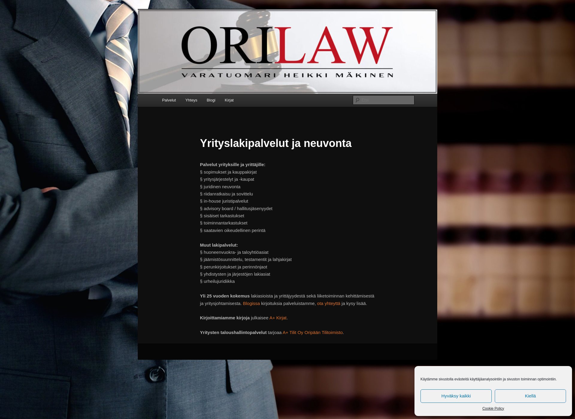 Skärmdump för orilaw.fi