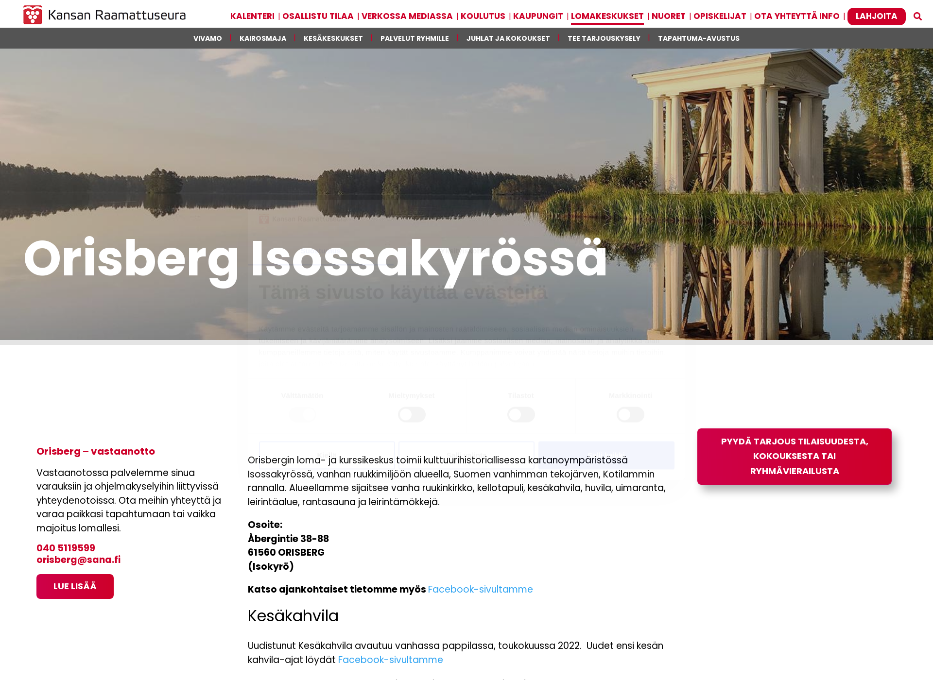Skärmdump för orisberg.fi