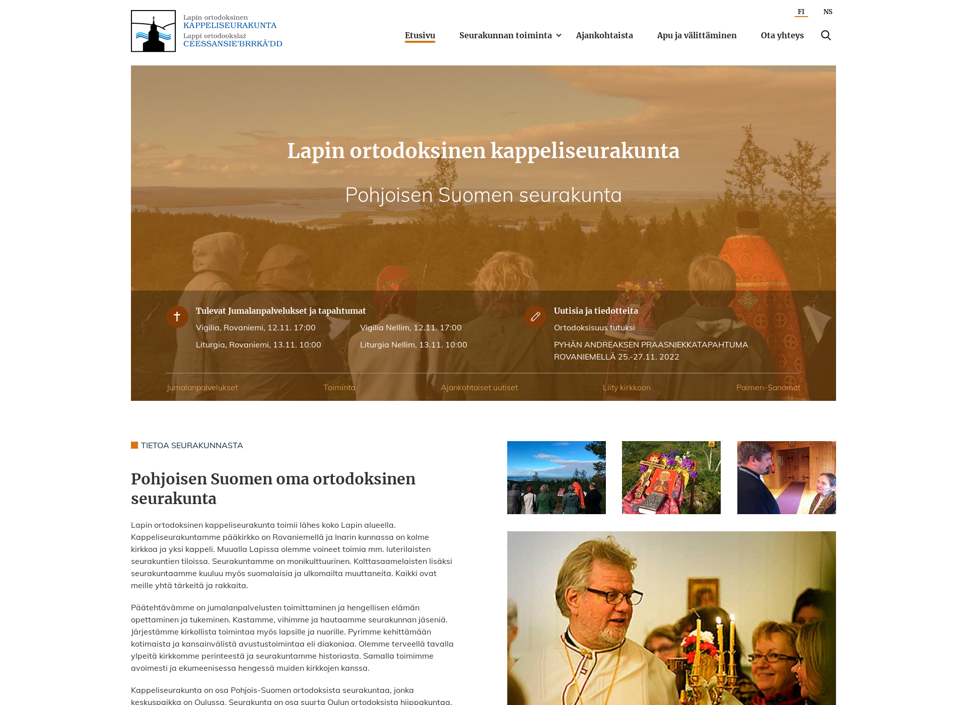 Skärmdump för ortlappi.fi