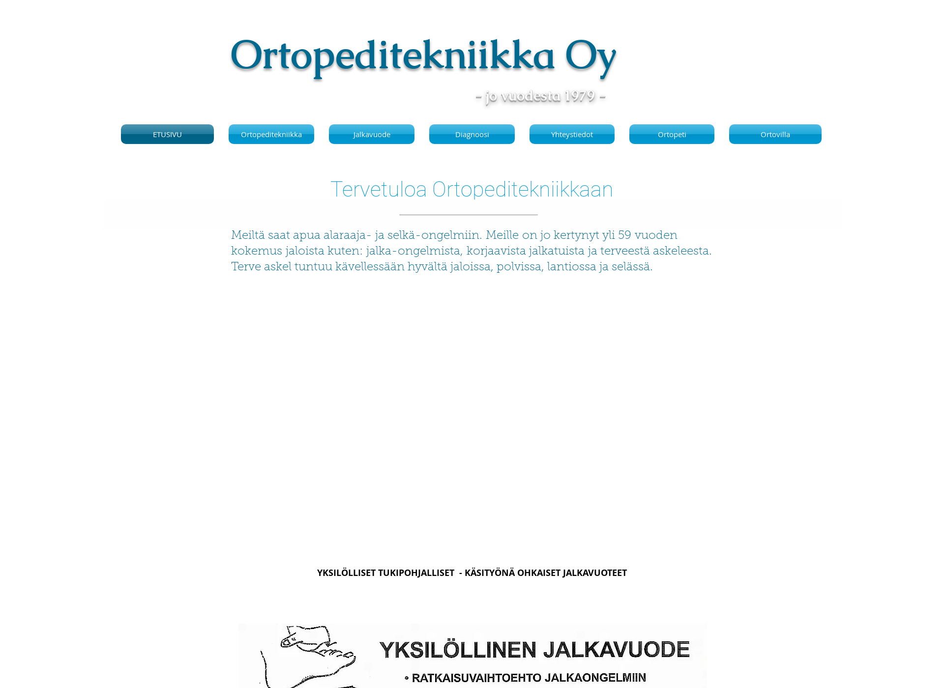 Skärmdump för ortomia.fi