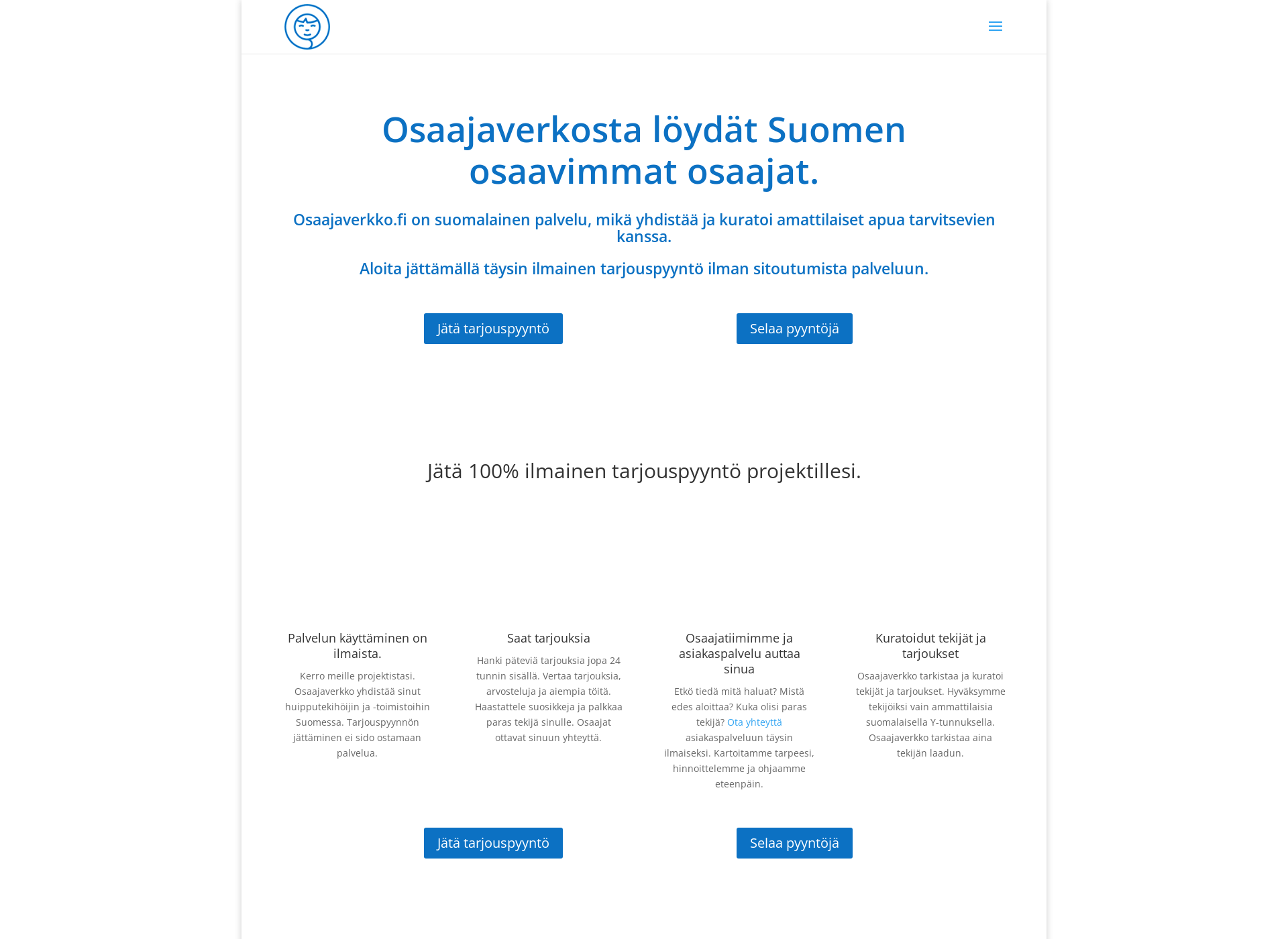 Skärmdump för osaajaverkko.fi
