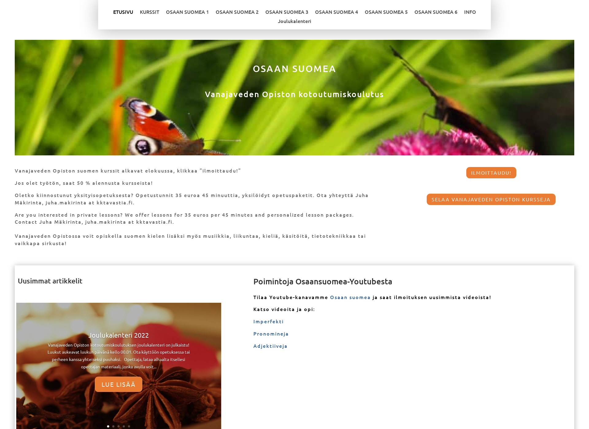 Screenshot for osaansuomea.fi