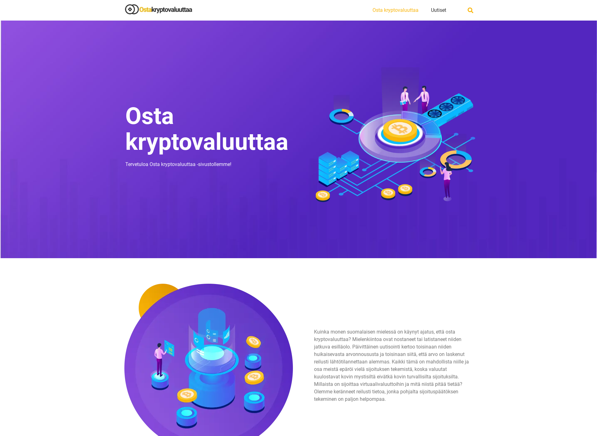 Skärmdump för ostakryptovaluuttaa.fi