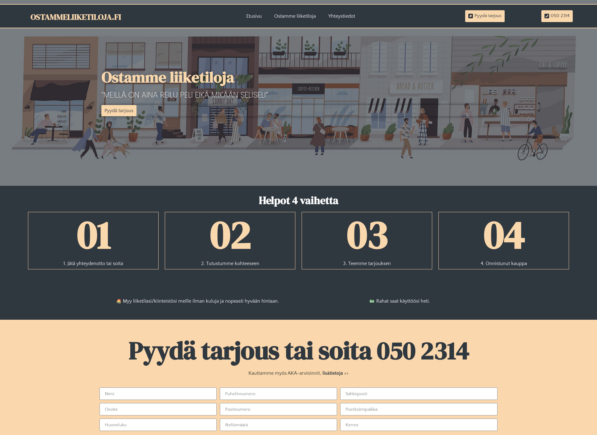Screenshot for ostammeliiketiloja.fi
