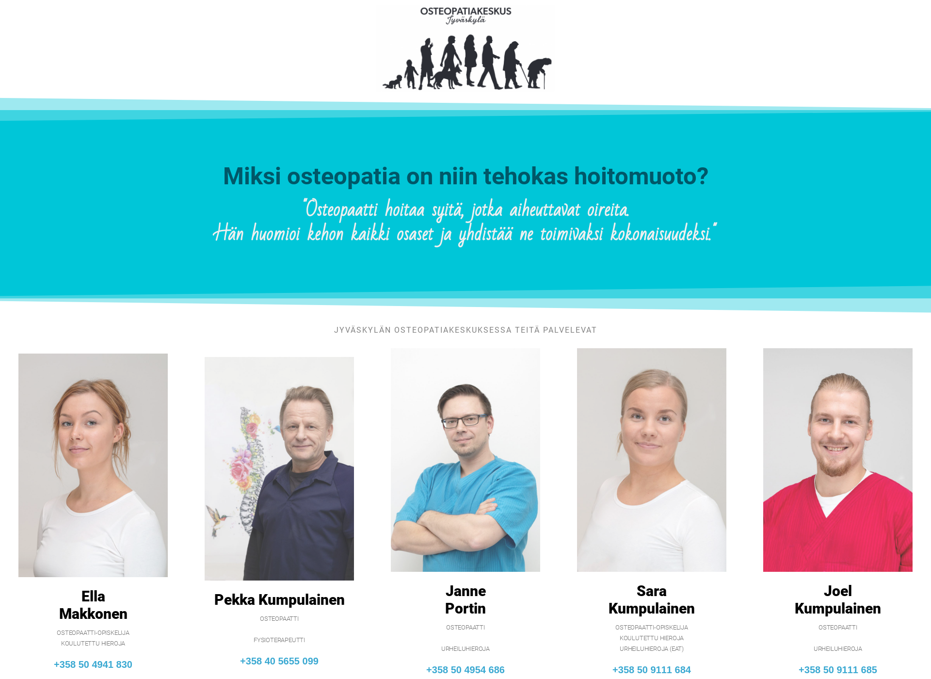 Skärmdump för osteopatiakeskusjkl.fi