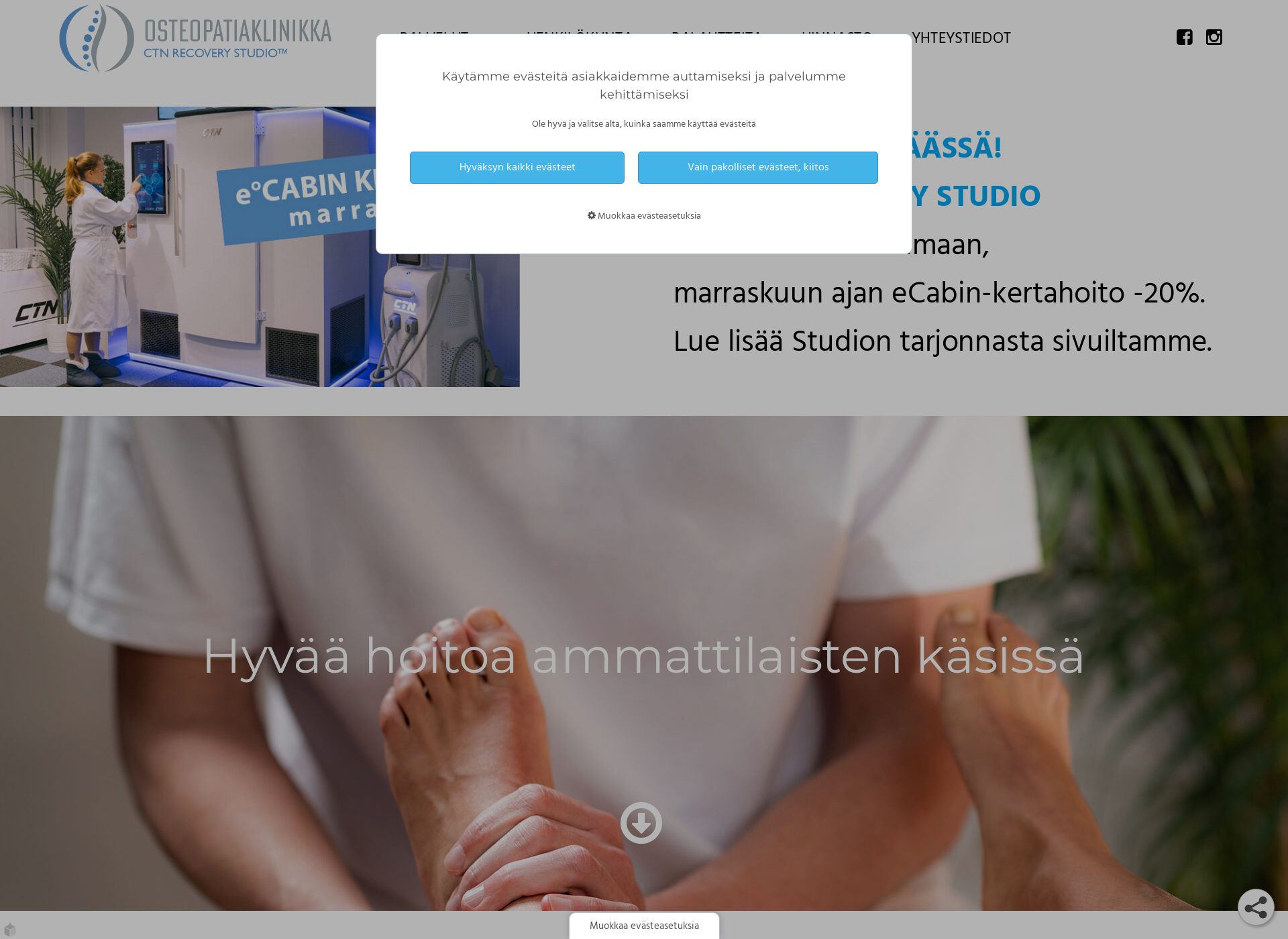 Screenshot for osteopatiaklinikka.net
