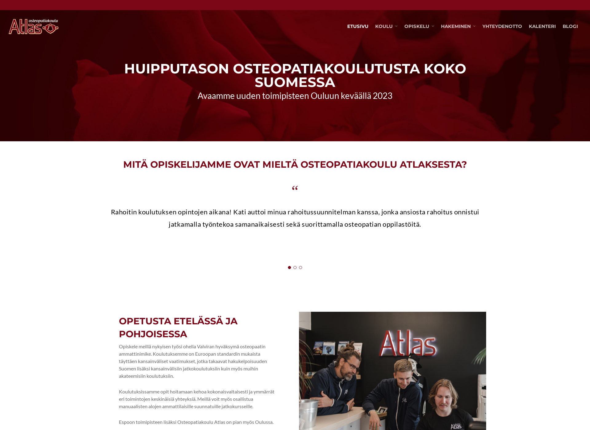 Screenshot for osteopatiakoulu.fi