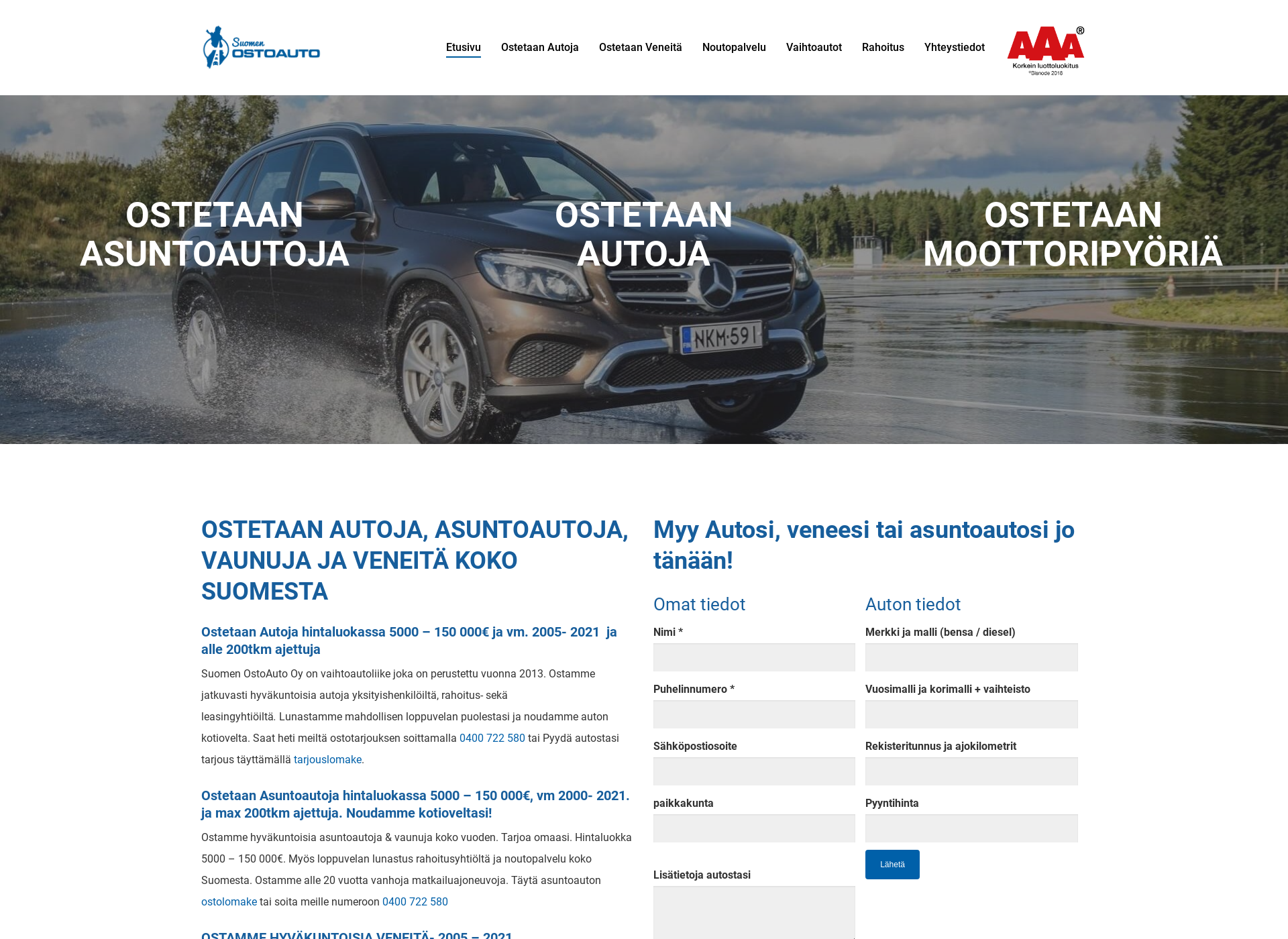 Screenshot for ostetaanmatkailuautoja.fi