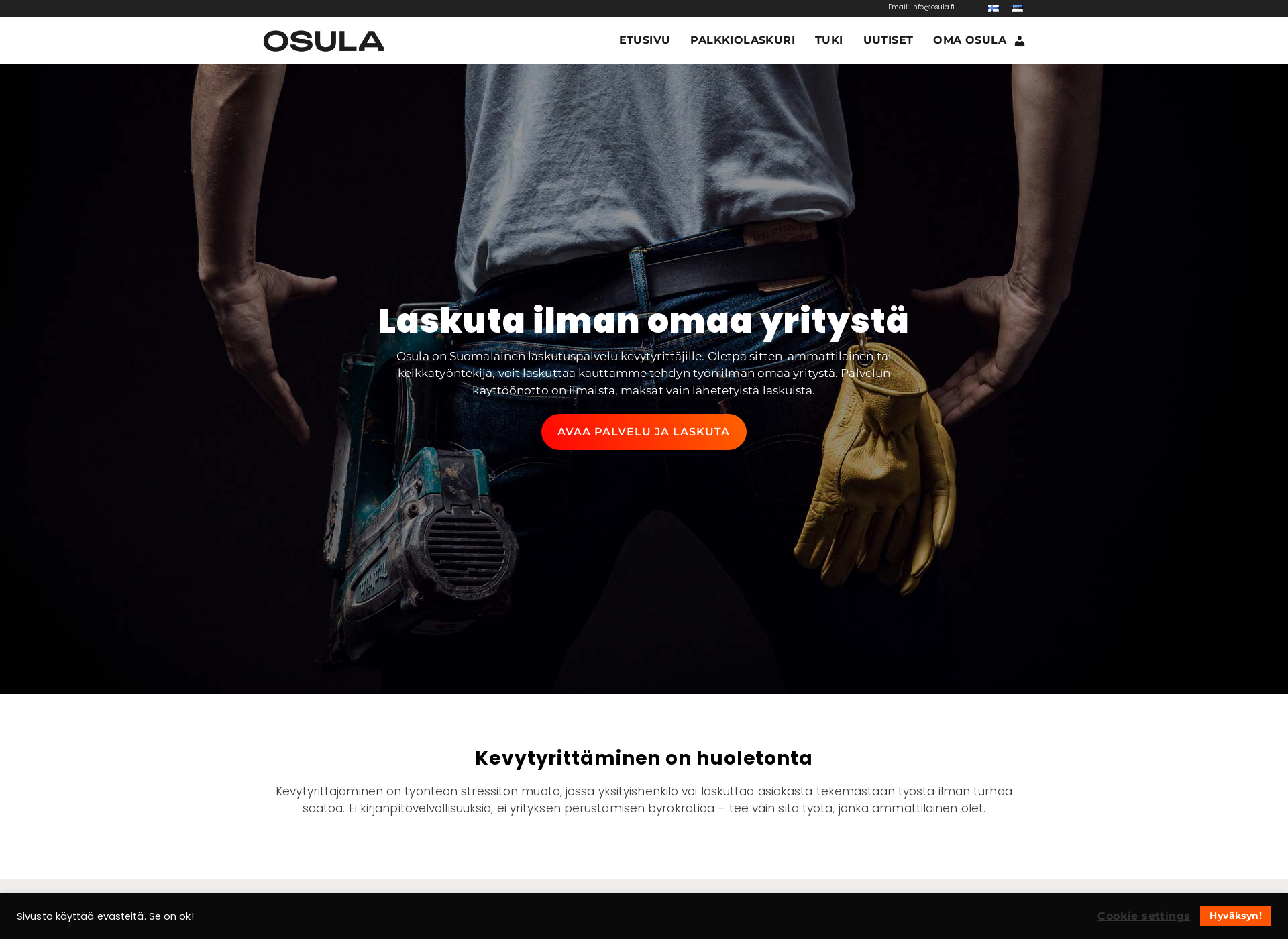 Skärmdump för osula.fi