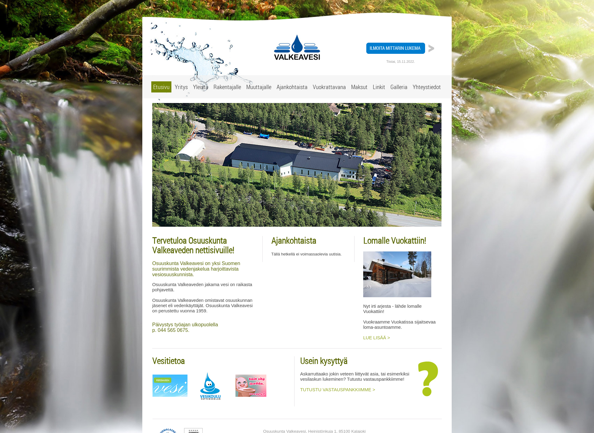 Screenshot for osuuskuntavalkeavesi.fi