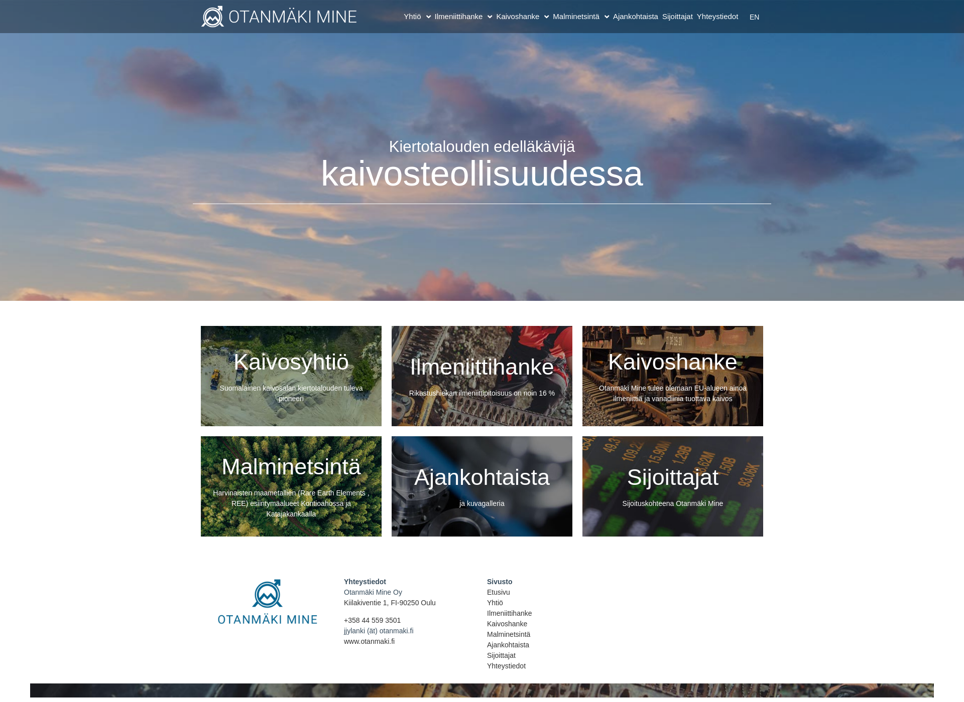 Skärmdump för otanmaki.fi