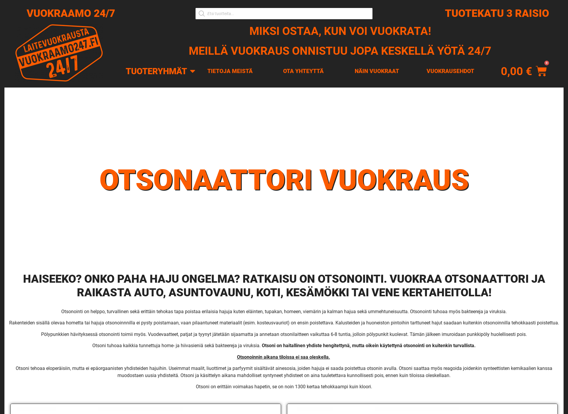 Skärmdump för otsonaattorit.fi