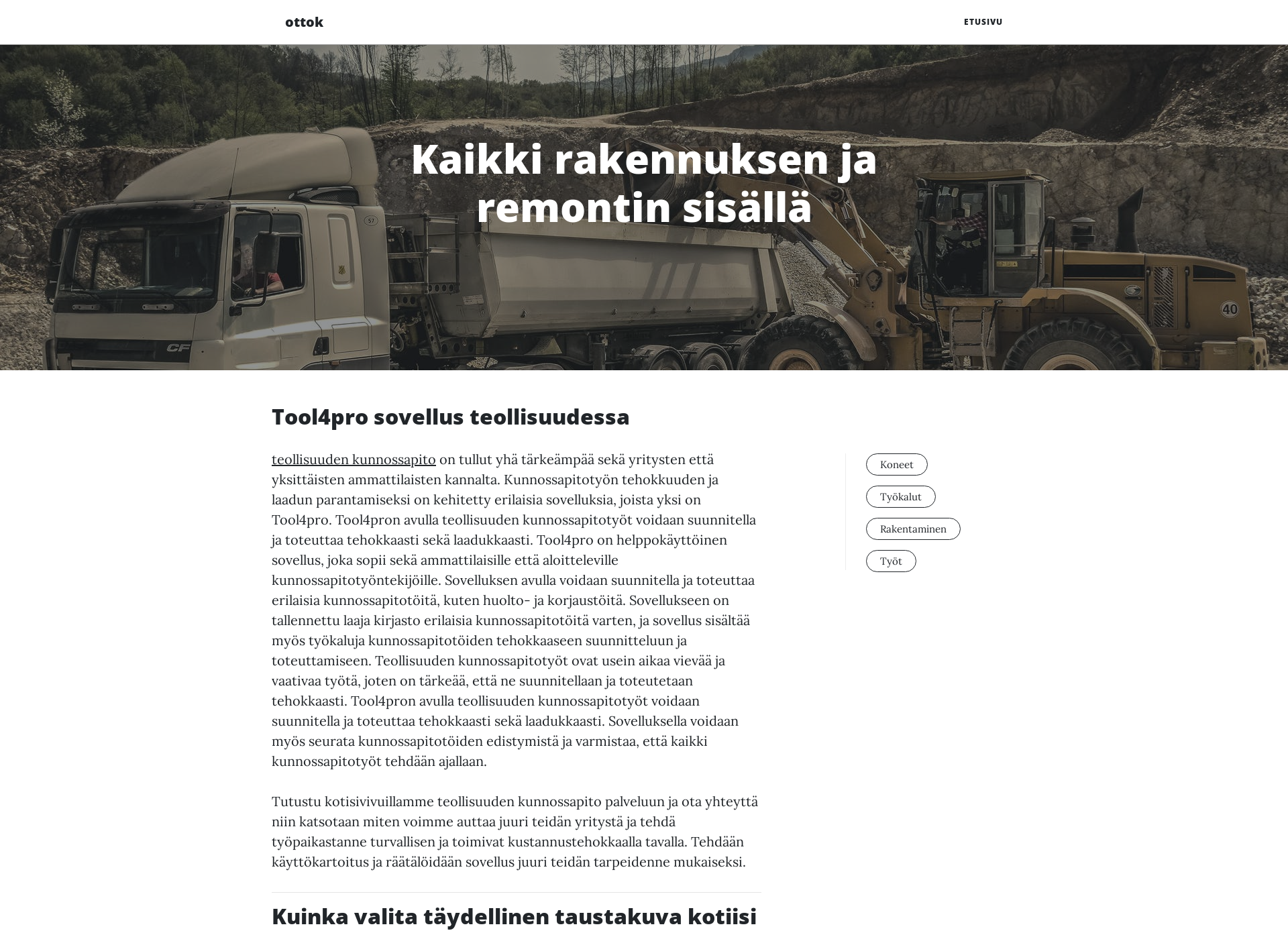 Skärmdump för ottok.fi