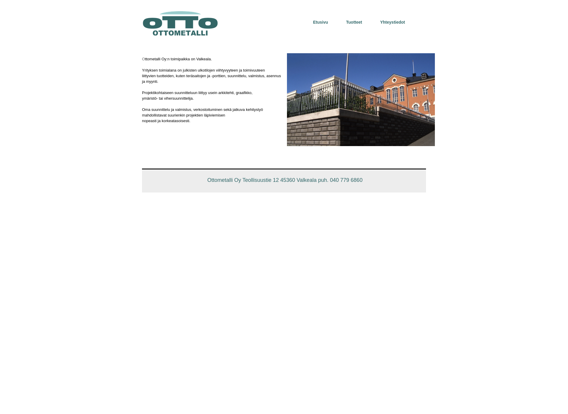 Skärmdump för ottometalli.fi