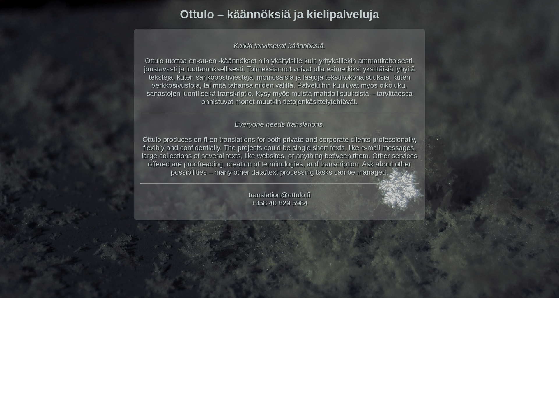 Skärmdump för ottulo.fi