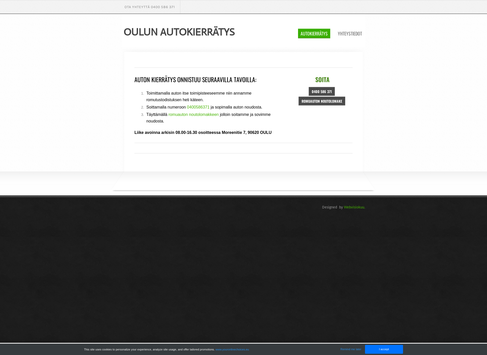 Screenshot for oulunautokierratys.fi