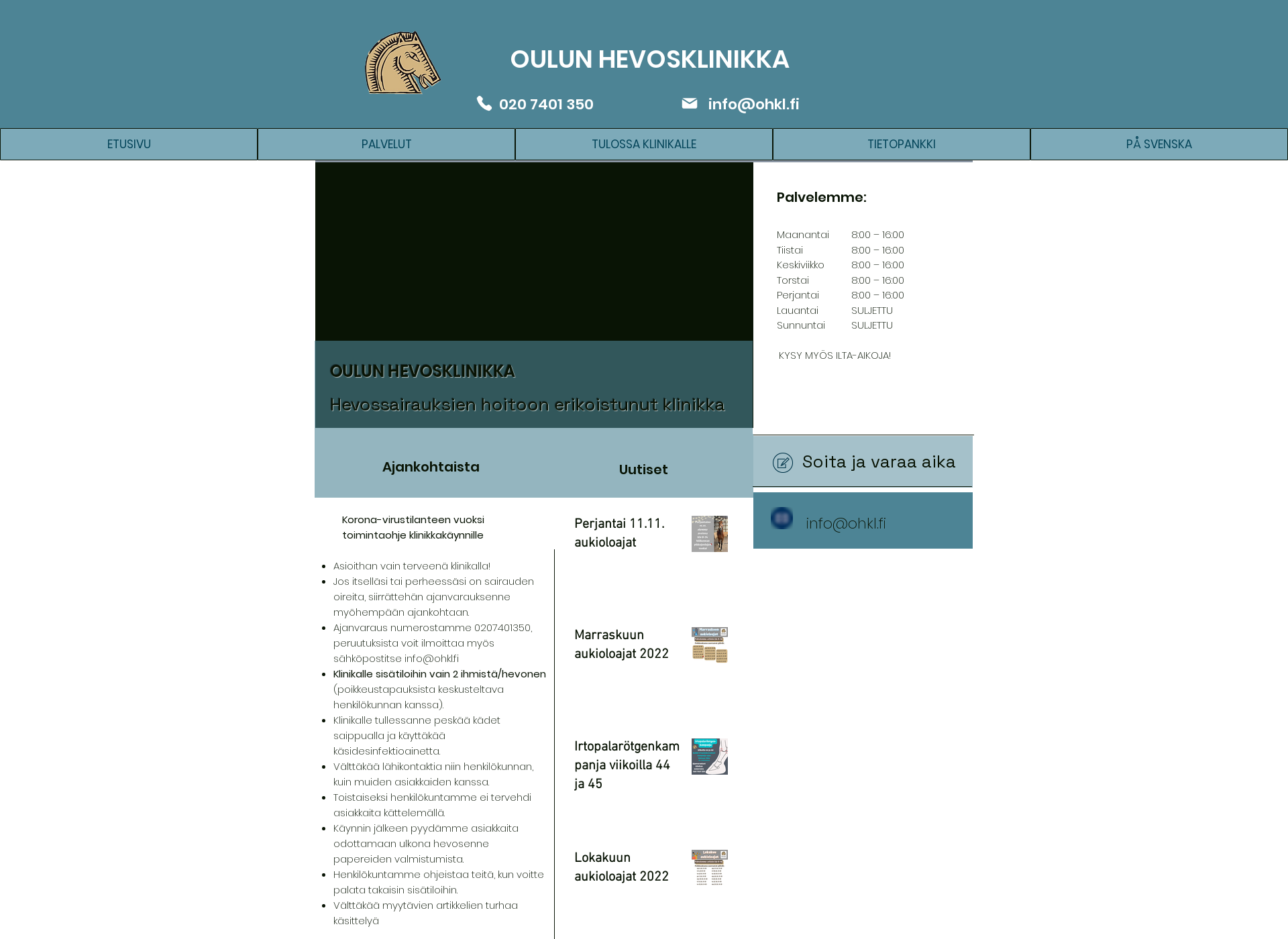 Screenshot for oulunhevosklinikka.fi