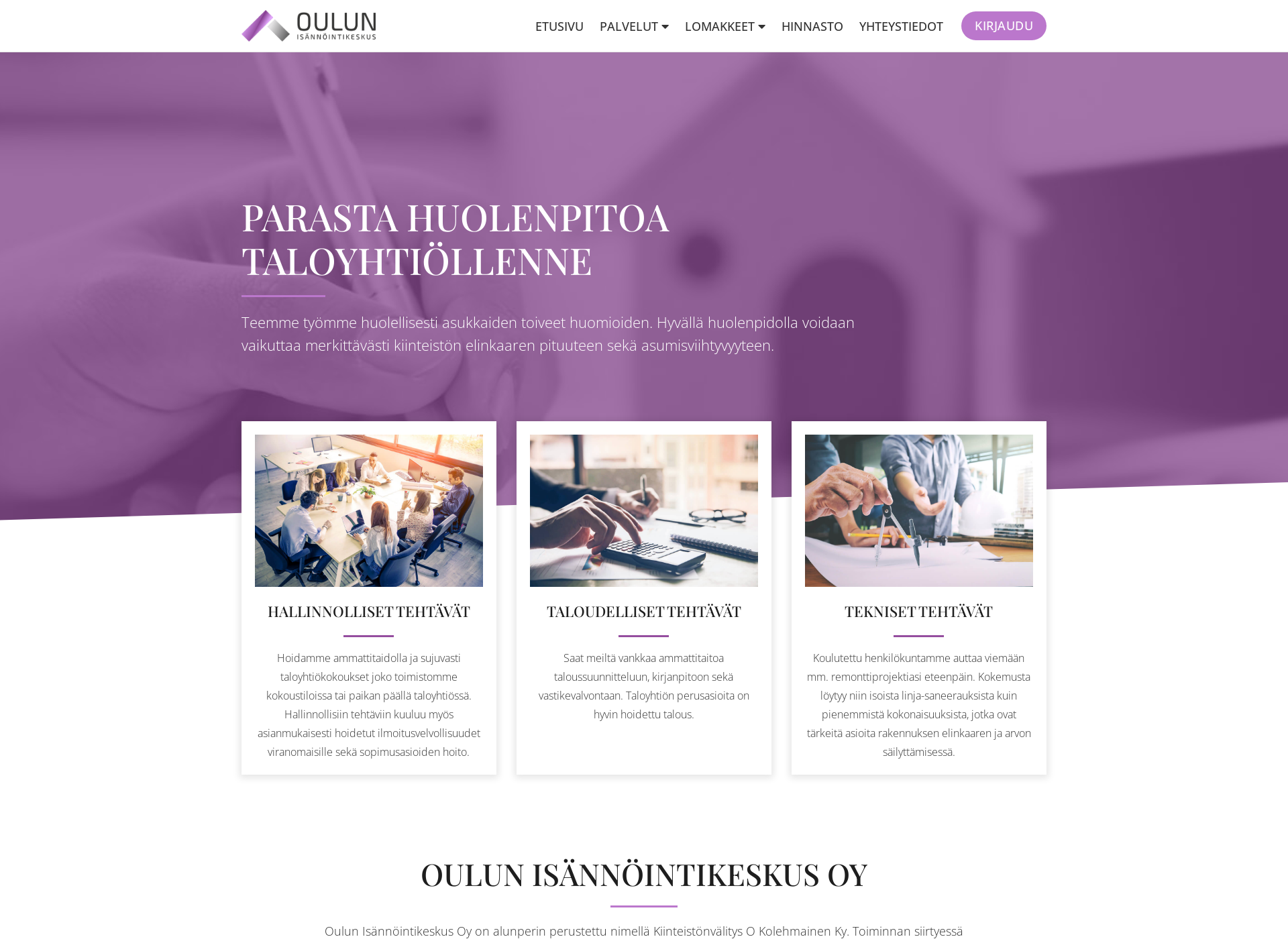 Screenshot for oulunisannointikeskus.fi