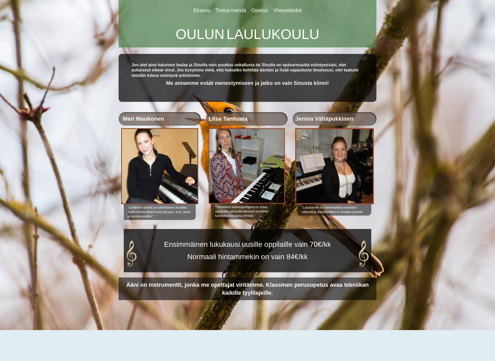 Screenshot for oulunlaulukoulu.fi