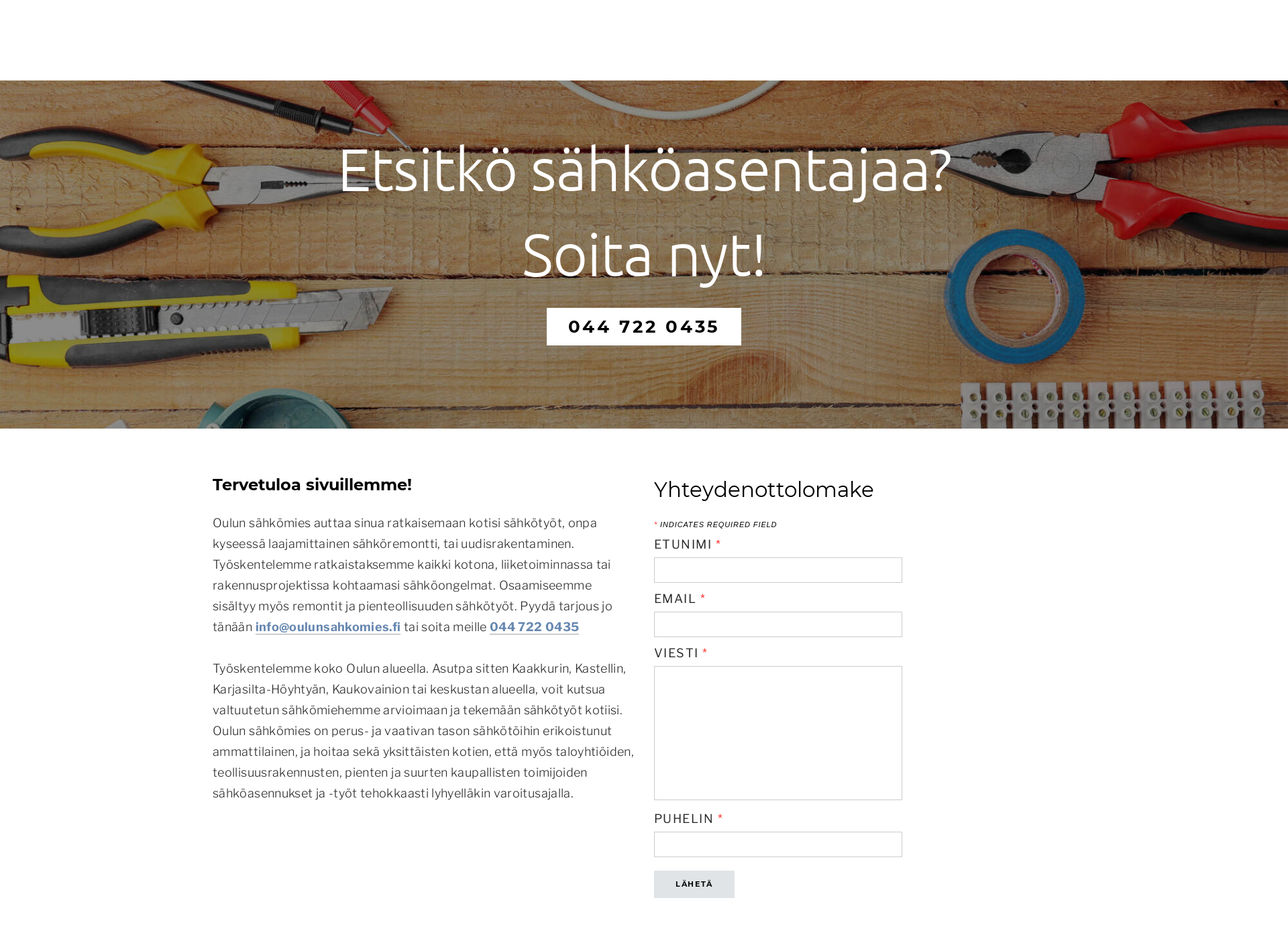 Skärmdump för oulunsahkomies.fi