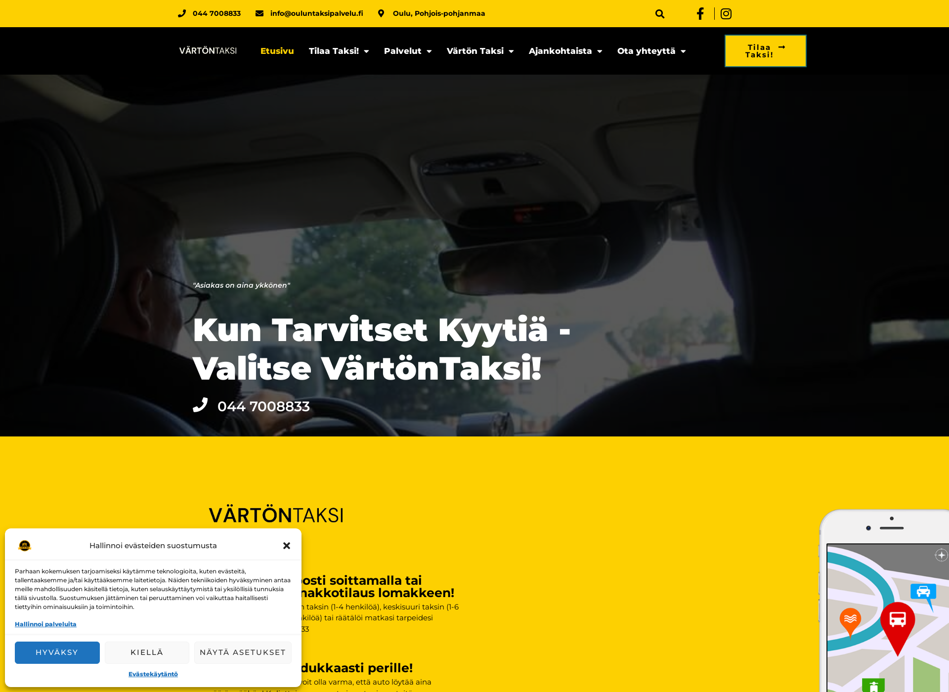 Screenshot for ouluntaksipalvelu.fi