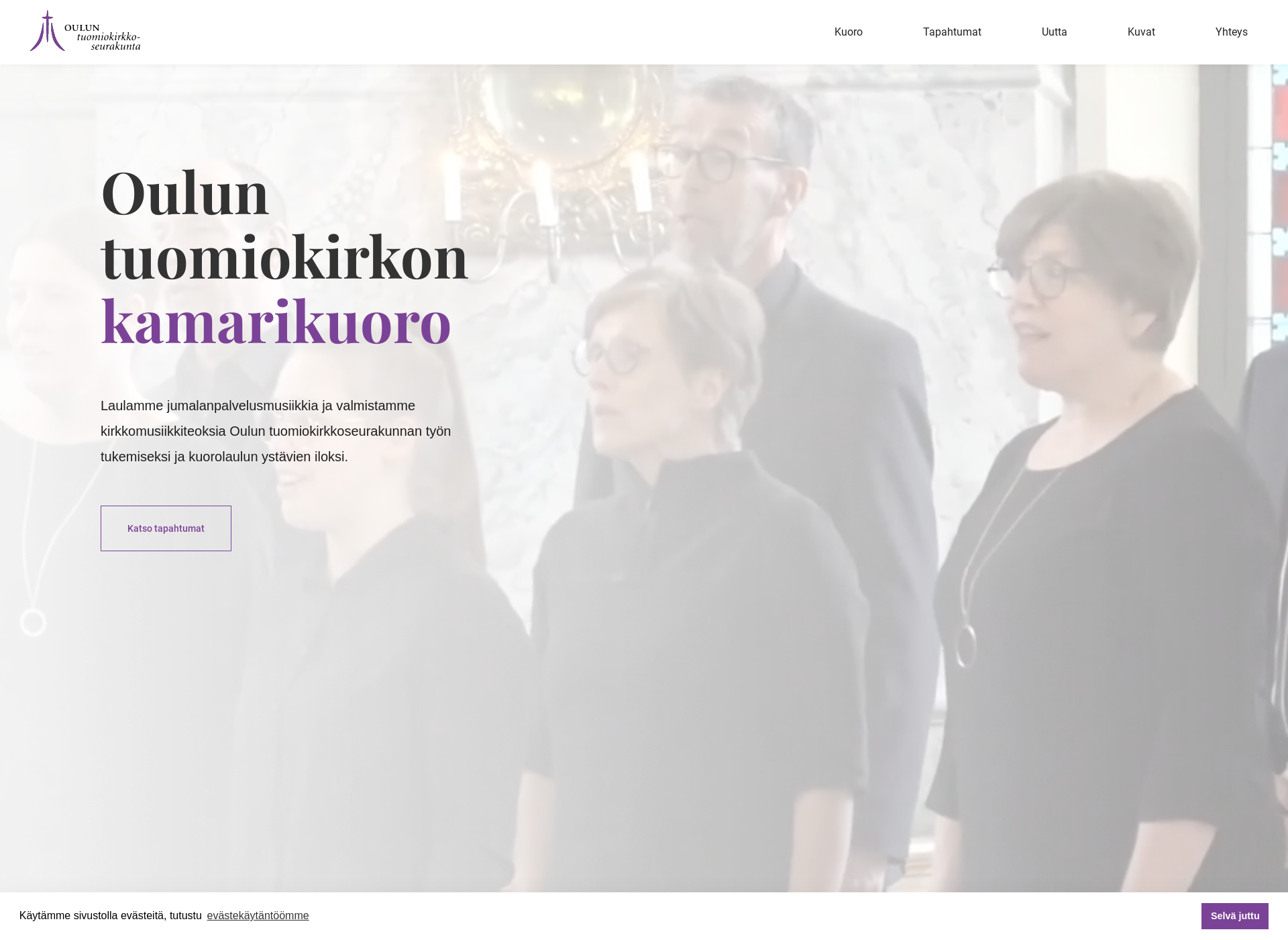 Skärmdump för ouluntuomiokirkonkamarikuoro.fi
