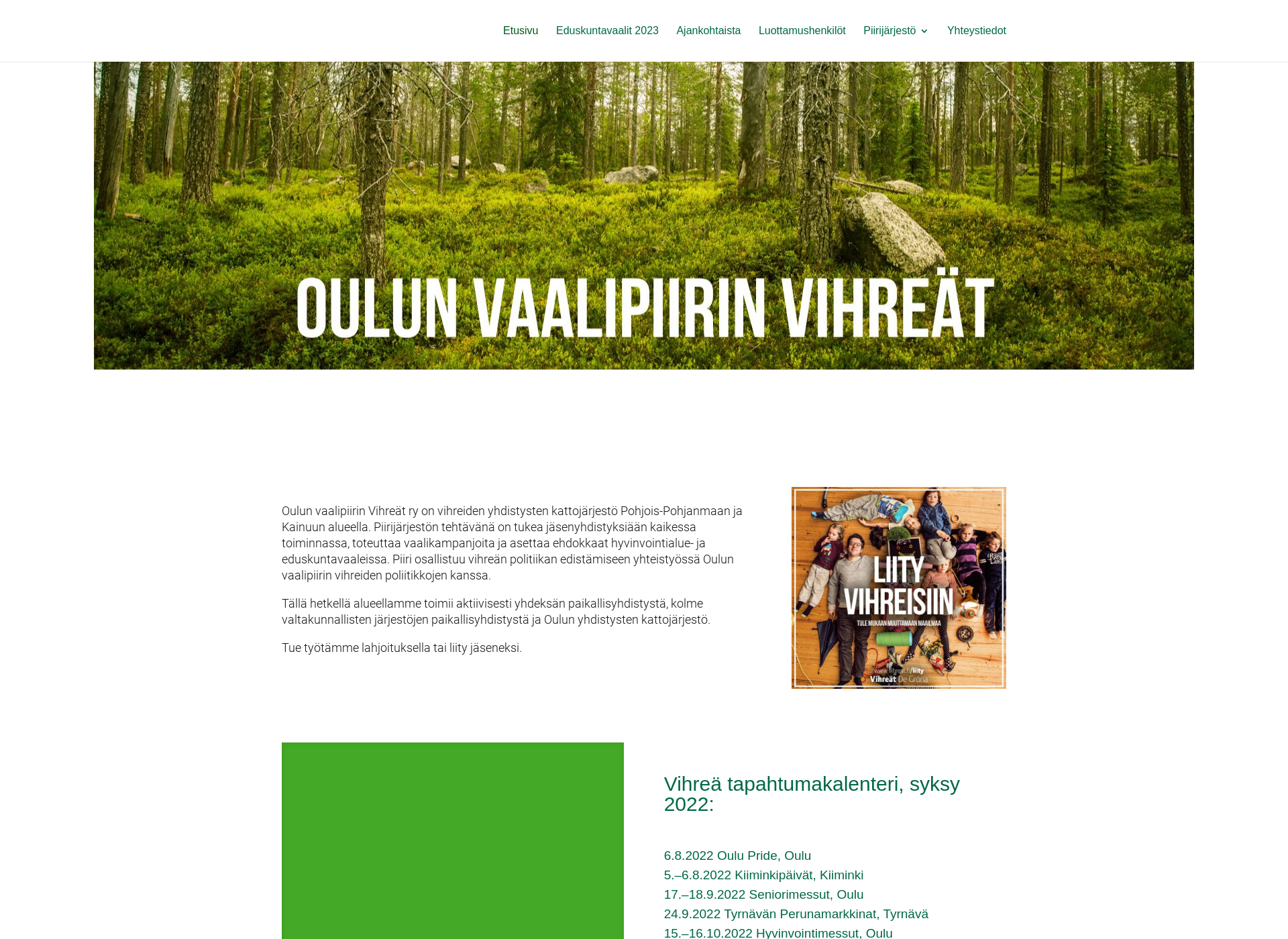 Screenshot for oulunvaalipiirinvihreat.fi