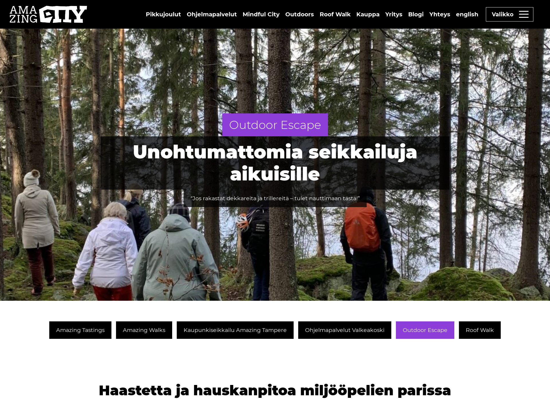 Skärmdump för outdoorescape.fi