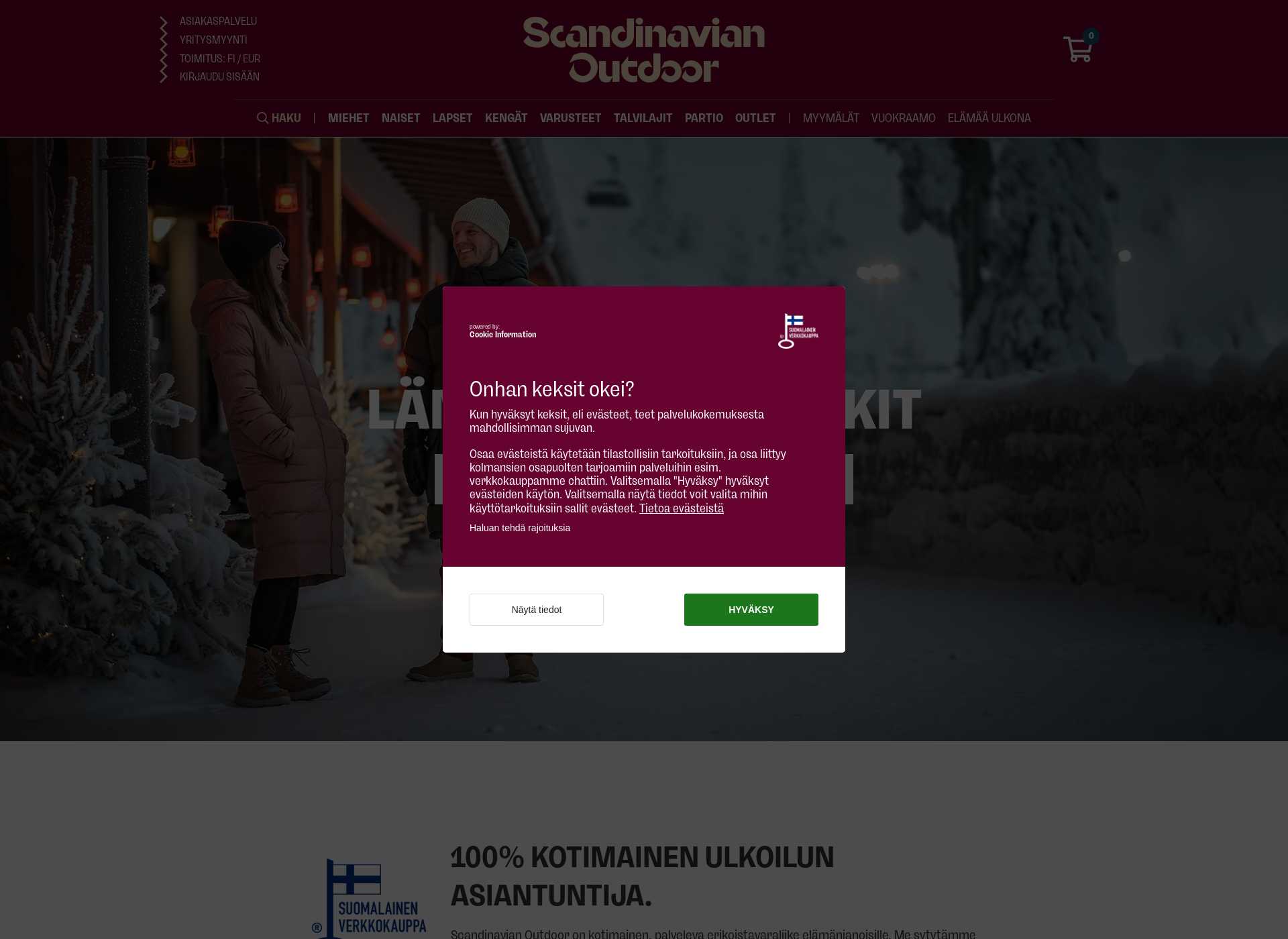 Screenshot for outdoorshop.fi