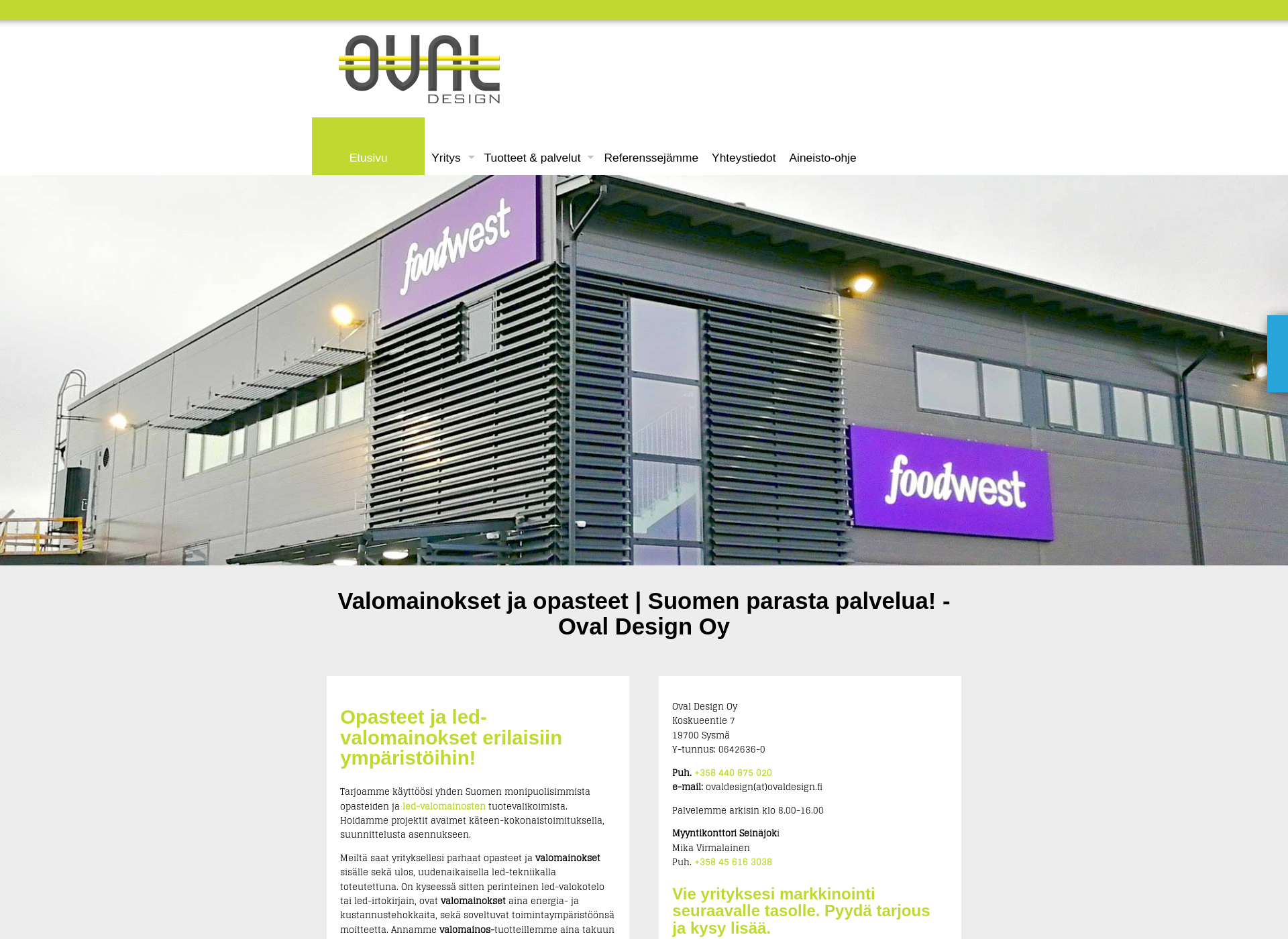 Screenshot for ovaldesign.fi