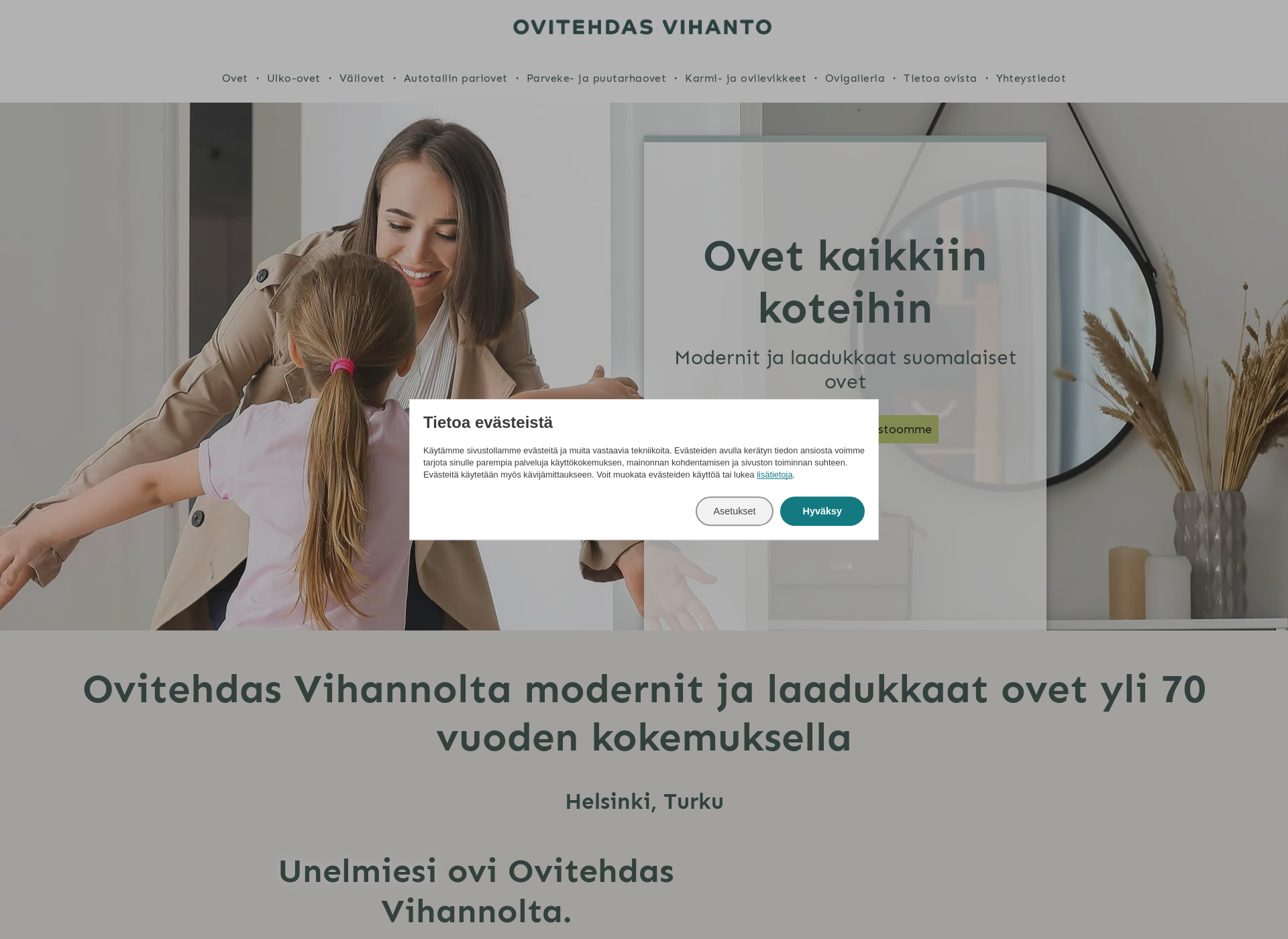 Skärmdump för ovitehdasvihanto.fi