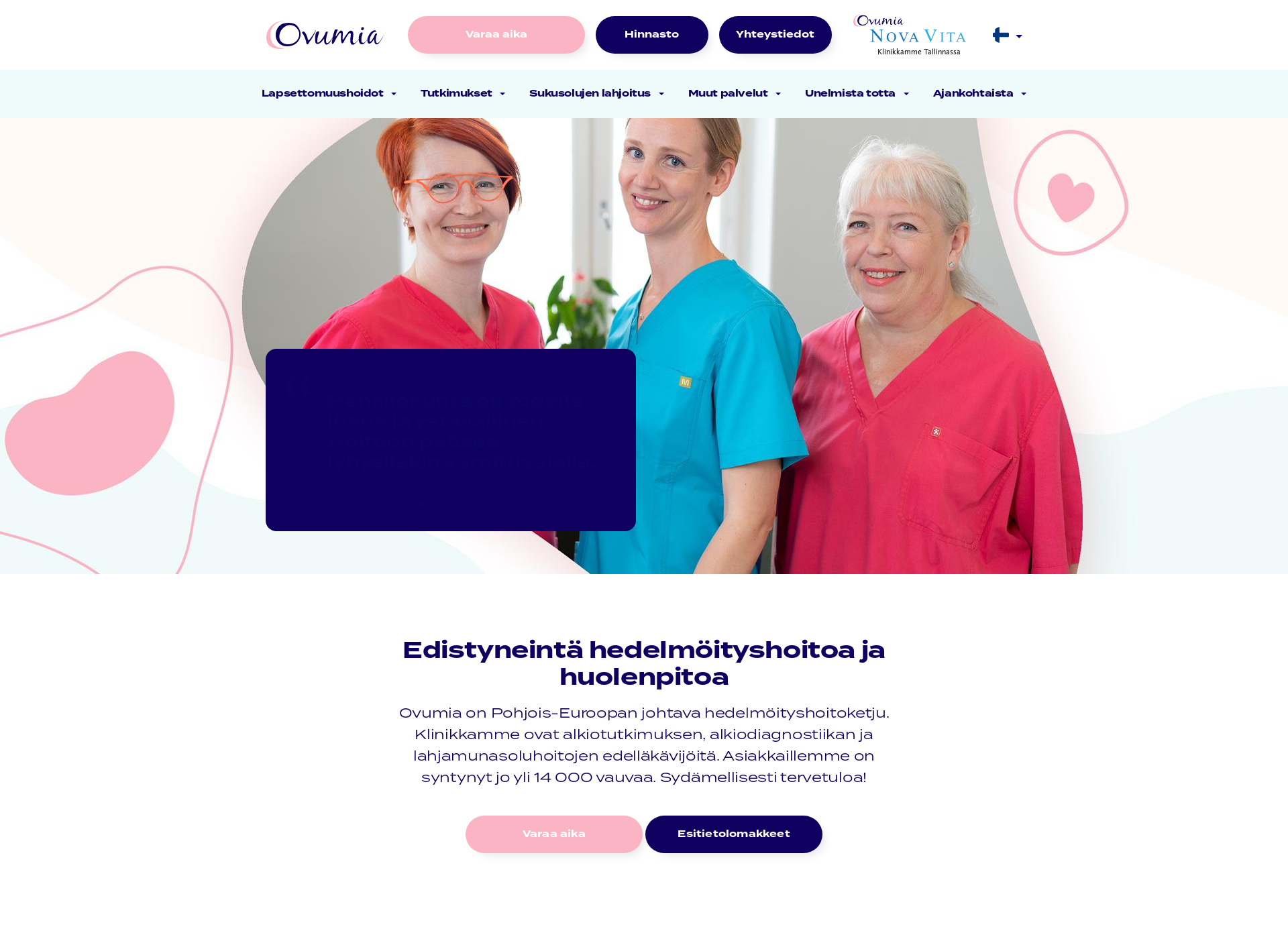 Skärmdump för ovumia.fi