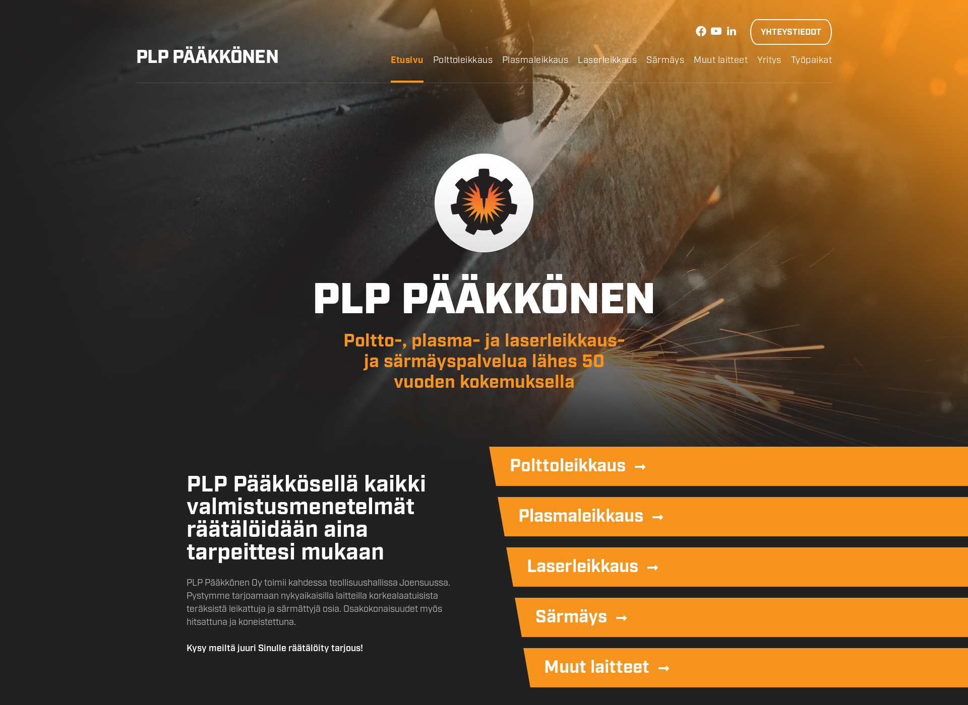 Skärmdump för paakkonen.fi
