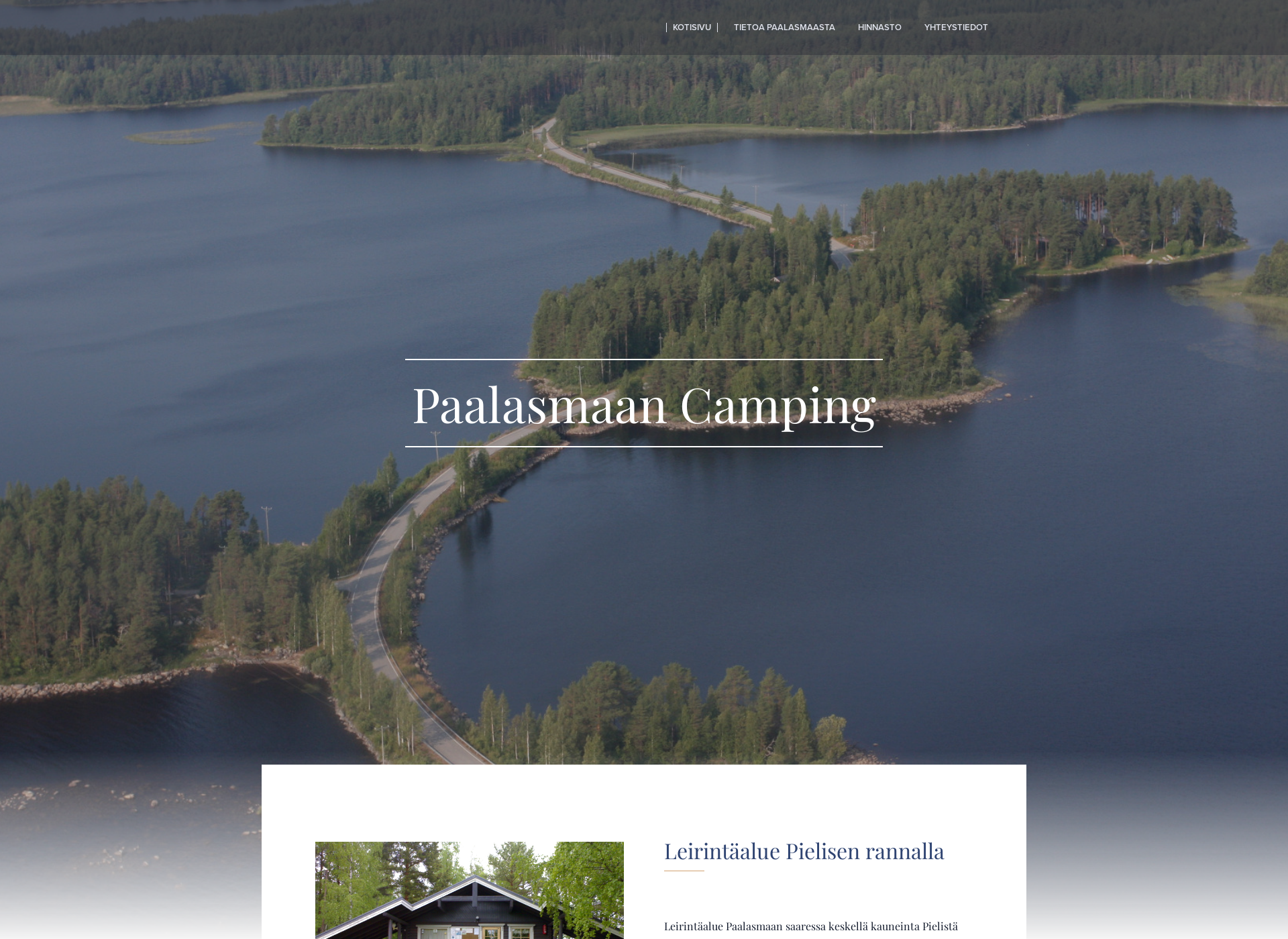 Skärmdump för paalasmaancamping.fi