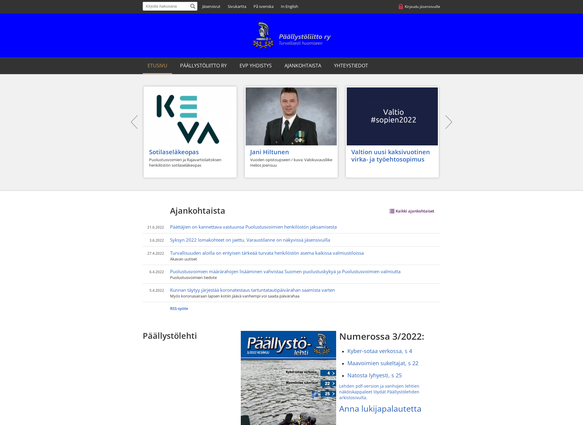 Skärmdump för paallystoliitto.fi
