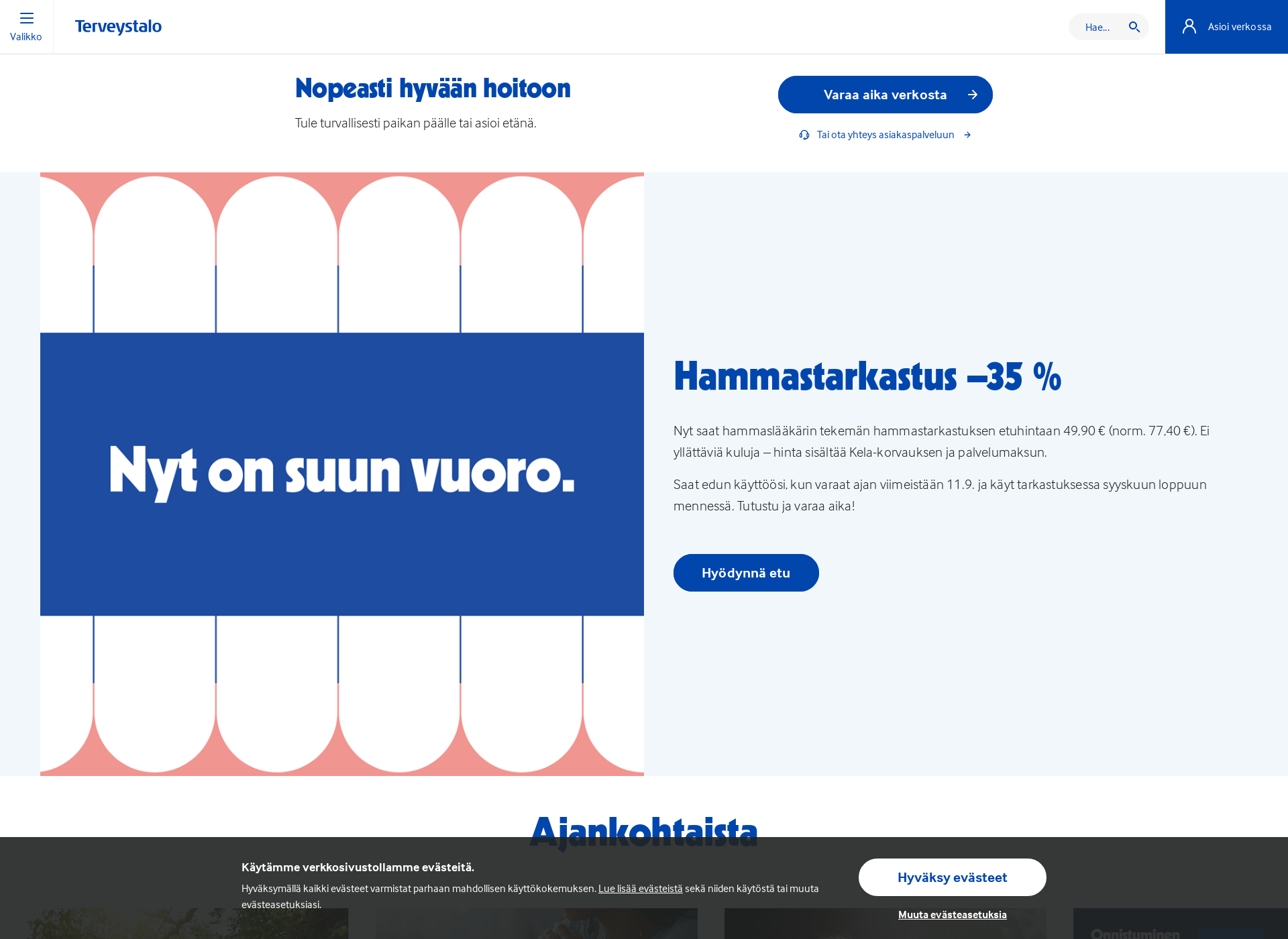Näyttökuva paansarkykeskus.fi
