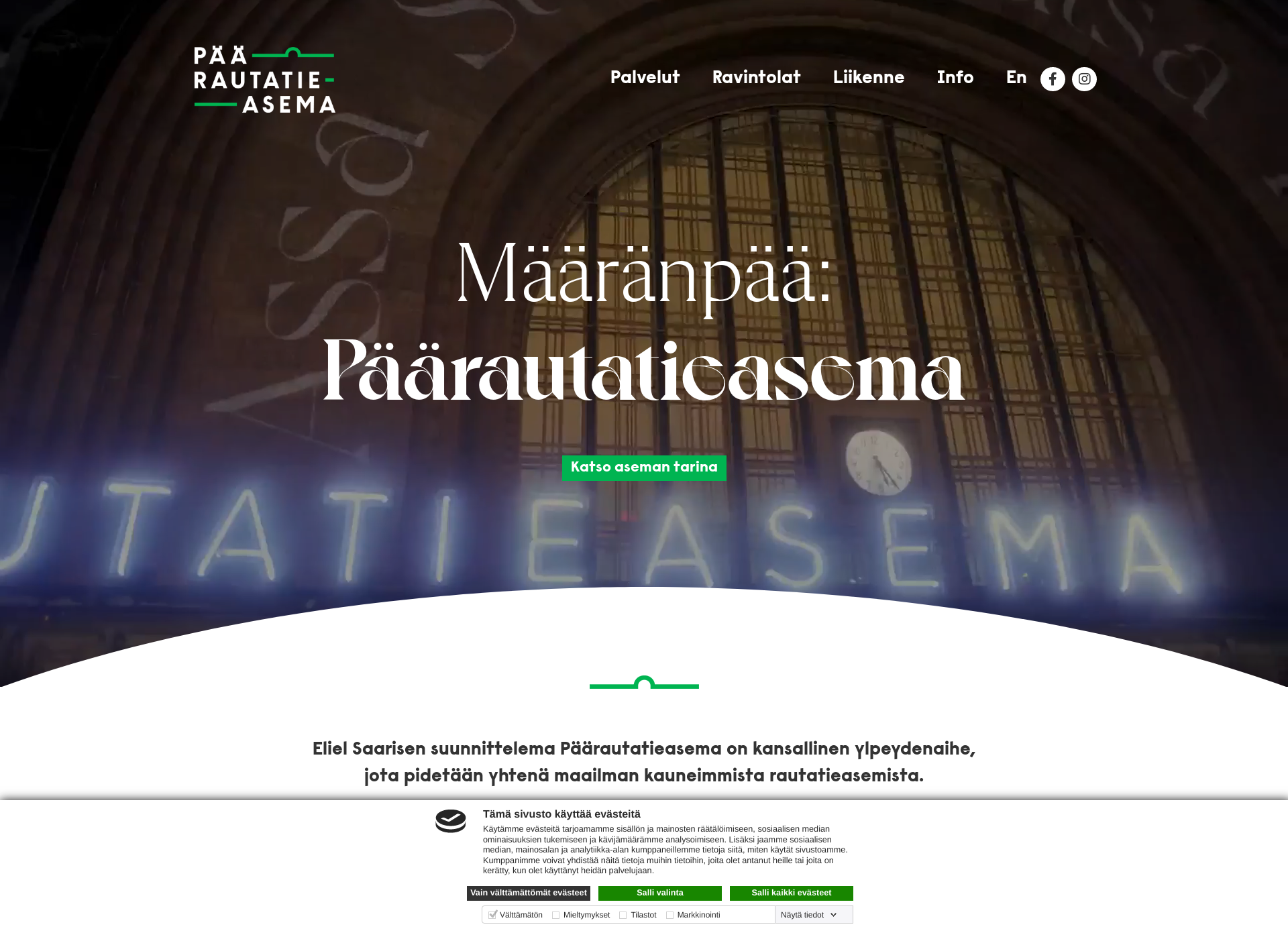 Skärmdump för paarautatieasema.fi