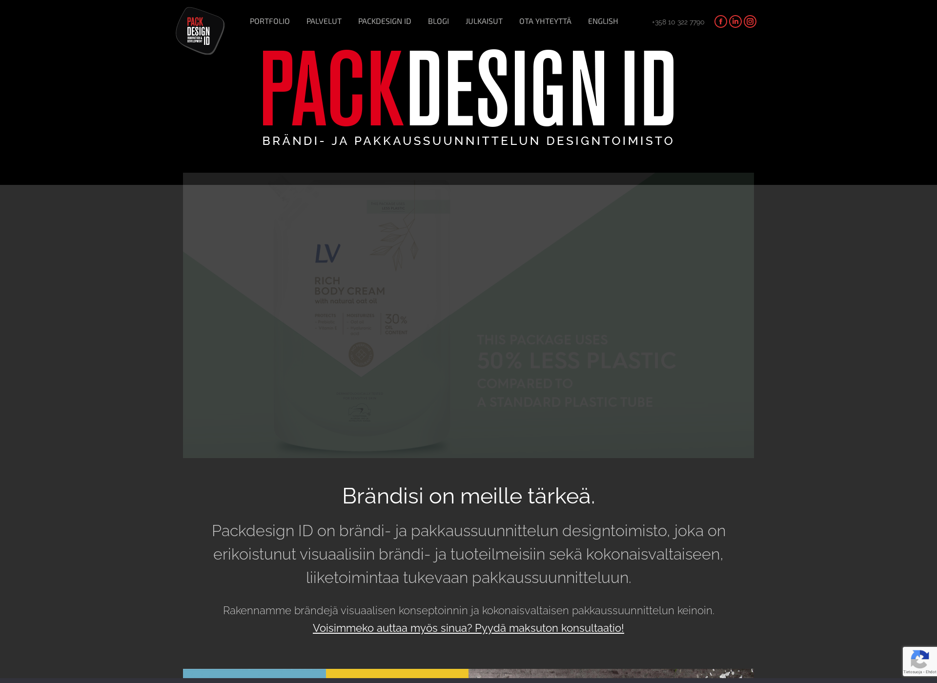 Skärmdump för packdesignid.fi