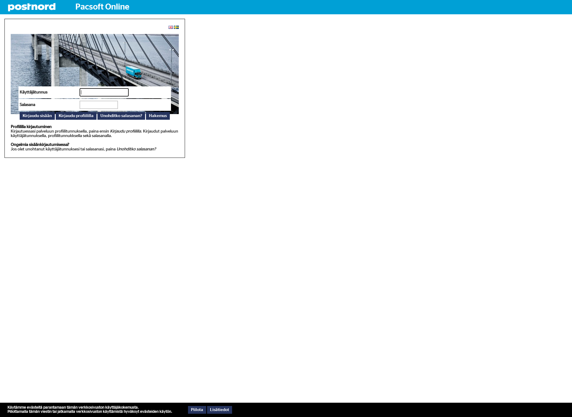 Screenshot for pacsoftonline.fi
