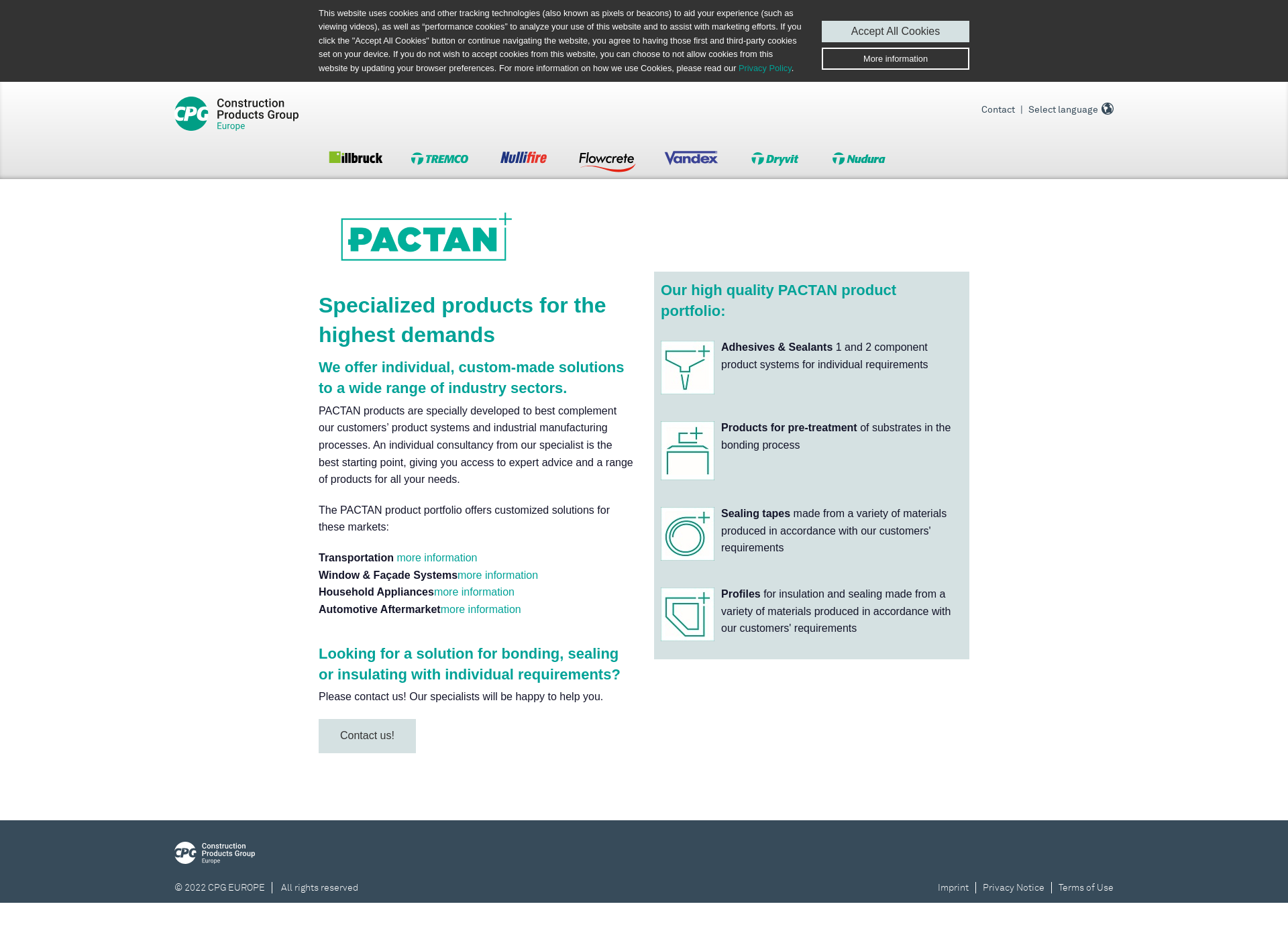 Skärmdump för pactan.fi
